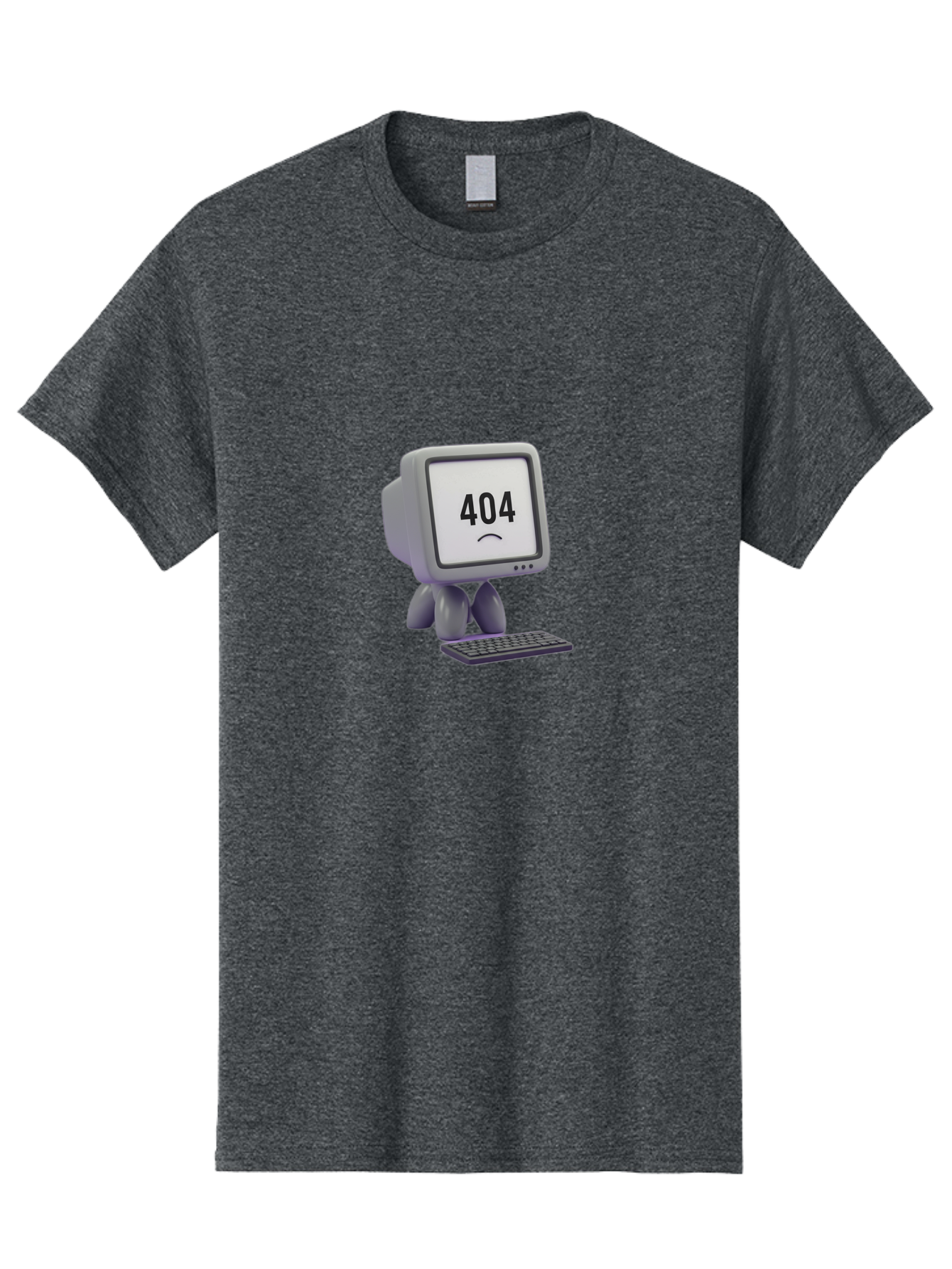 404-Error-Monitor Men'S Graphic Tee, 100% Cotton, Comfortable Casual Summer Wear, Machine Washable, 404 Error Message, Computer With Sad Face, Broken Link, Website Not Found, Error Page, Technical Issue, Webpage Unavailable, Sad Emoticon, Baa086 19