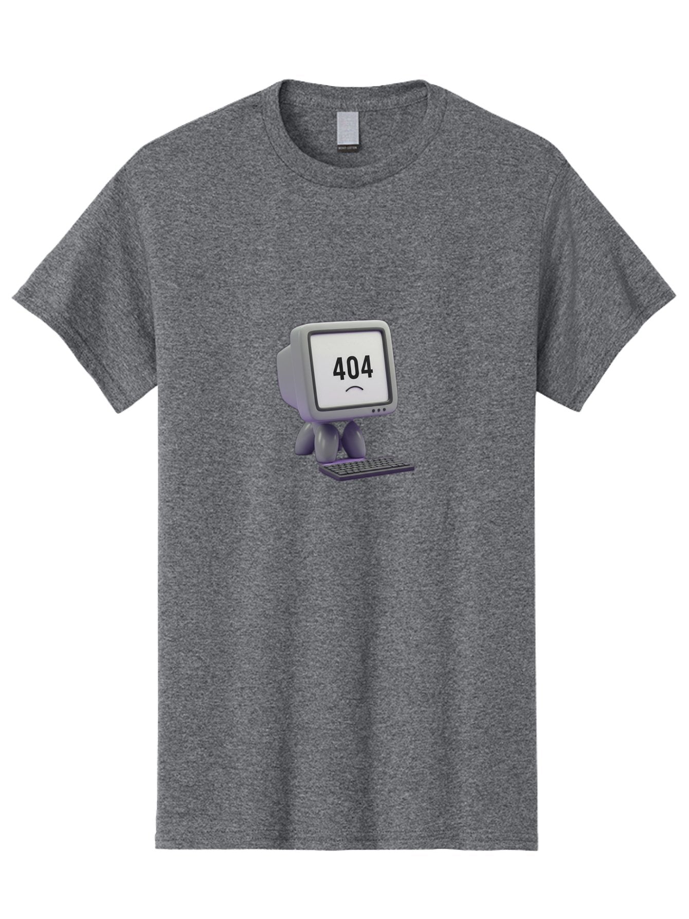 404-Error-Monitor Men'S Graphic Tee, 100% Cotton, Comfortable Casual Summer Wear, Machine Washable, 404 Error Message, Computer With Sad Face, Broken Link, Website Not Found, Error Page, Technical Issue, Webpage Unavailable, Sad Emoticon, Baa086 11