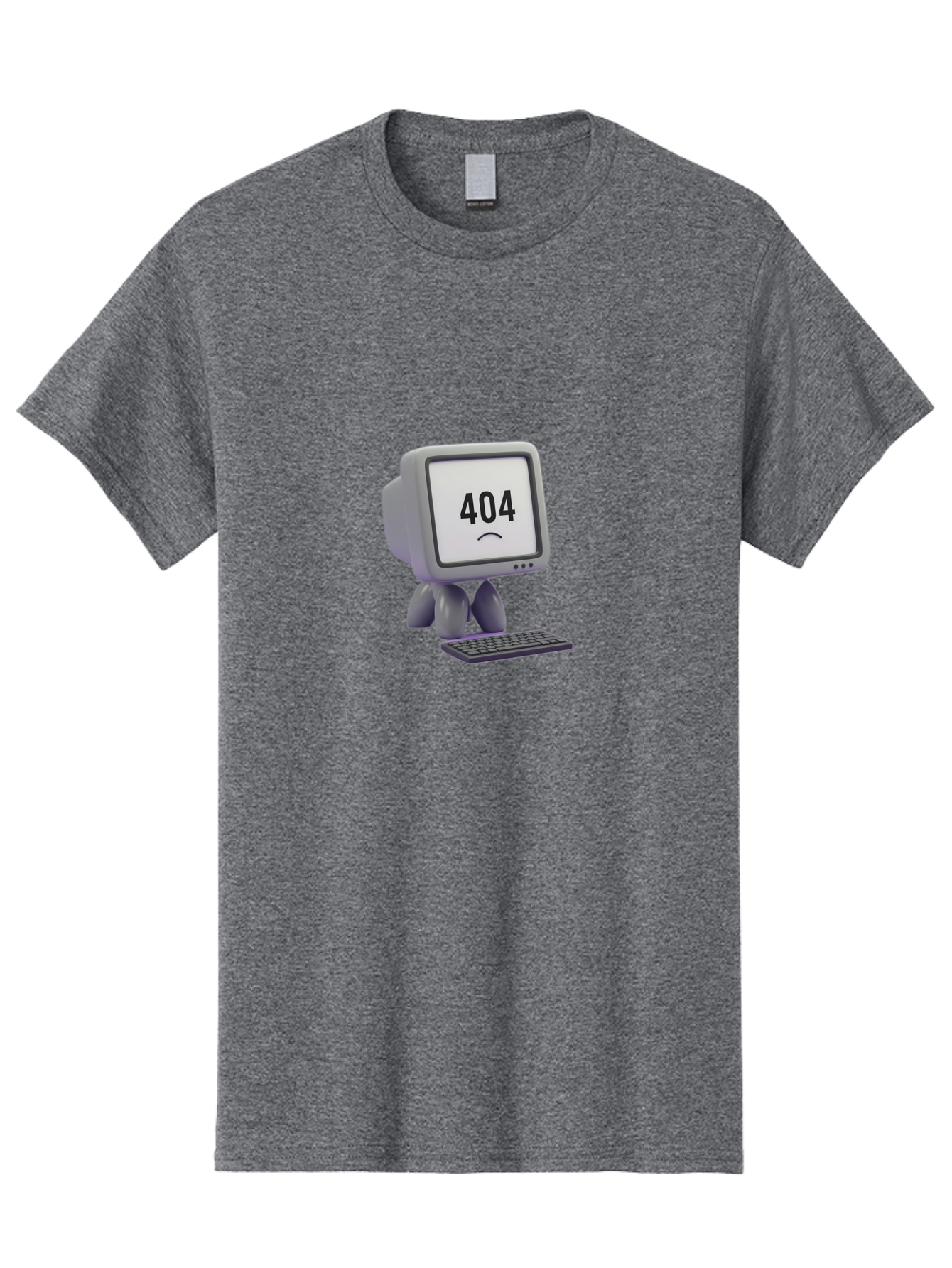 404-Error-Monitor Men'S Graphic Tee, 100% Cotton, Comfortable Casual Summer Wear, Machine Washable, 404 Error Message, Computer With Sad Face, Broken Link, Website Not Found, Error Page, Technical Issue, Webpage Unavailable, Sad Emoticon, Baa086 7