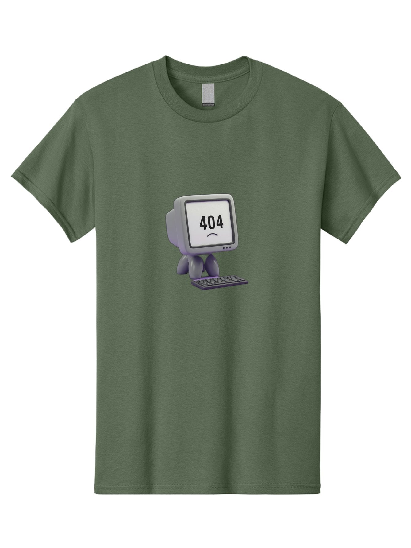 404-Error-Monitor Men'S Graphic Tee, 100% Cotton, Comfortable Casual Summer Wear, Machine Washable, 404 Error Message, Computer With Sad Face, Broken Link, Website Not Found, Error Page, Technical Issue, Webpage Unavailable, Sad Emoticon, Baa086 6