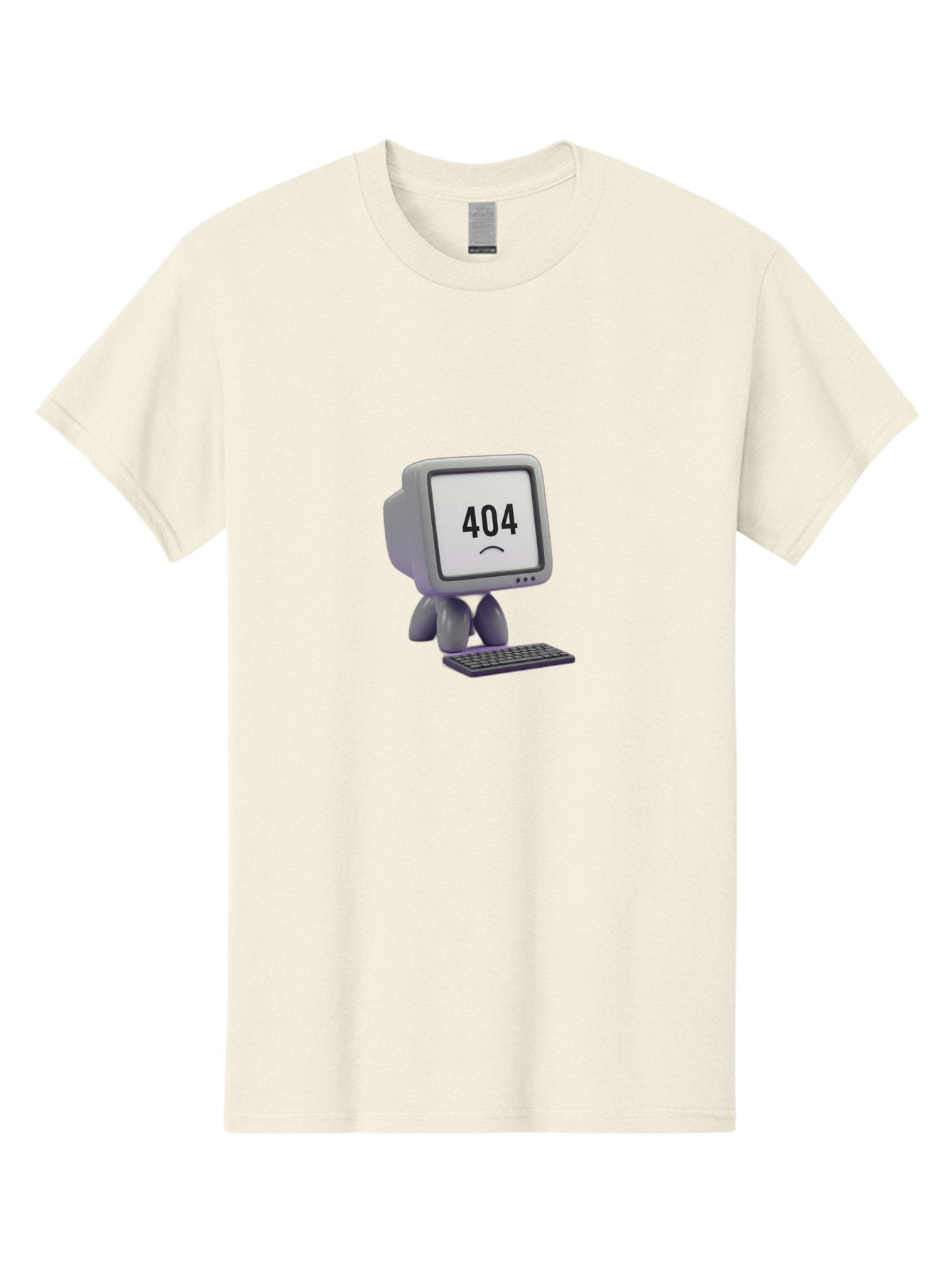 404-Error-Monitor Men'S Graphic Tee, 100% Cotton, Comfortable Casual Summer Wear, Machine Washable, 404 Error Message, Computer With Sad Face, Broken Link, Website Not Found, Error Page, Technical Issue, Webpage Unavailable, Sad Emoticon, Baa086 8
