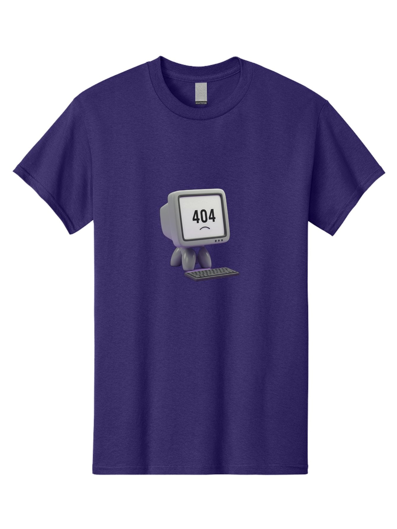 404-Error-Monitor Men'S Graphic Tee, 100% Cotton, Comfortable Casual Summer Wear, Machine Washable, 404 Error Message, Computer With Sad Face, Broken Link, Website Not Found, Error Page, Technical Issue, Webpage Unavailable, Sad Emoticon, Baa086 7