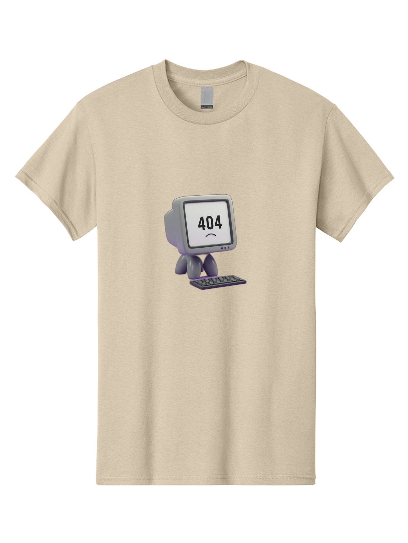 404-Error-Monitor Men'S Graphic Tee, 100% Cotton, Comfortable Casual Summer Wear, Machine Washable, 404 Error Message, Computer With Sad Face, Broken Link, Website Not Found, Error Page, Technical Issue, Webpage Unavailable, Sad Emoticon, Baa086 9