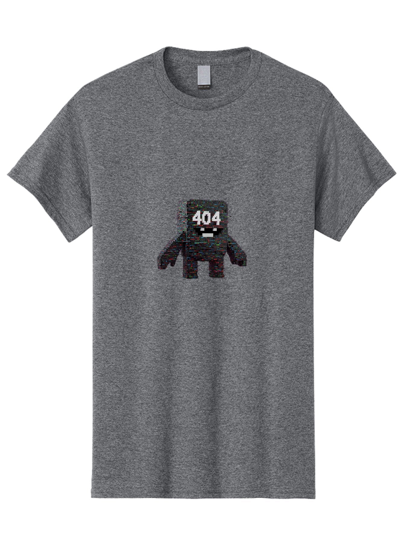 404-Error-Monster Men'S Graphic Tee, 100% Cotton, Comfortable Casual Summer Wear, Machine Washable, Glitchy Monster, Error Message, 404, Distorted Creature, Digital Art, Pixelated Character, Creepy Figure, Faulty Code, Malfunctioning, Baa087 12