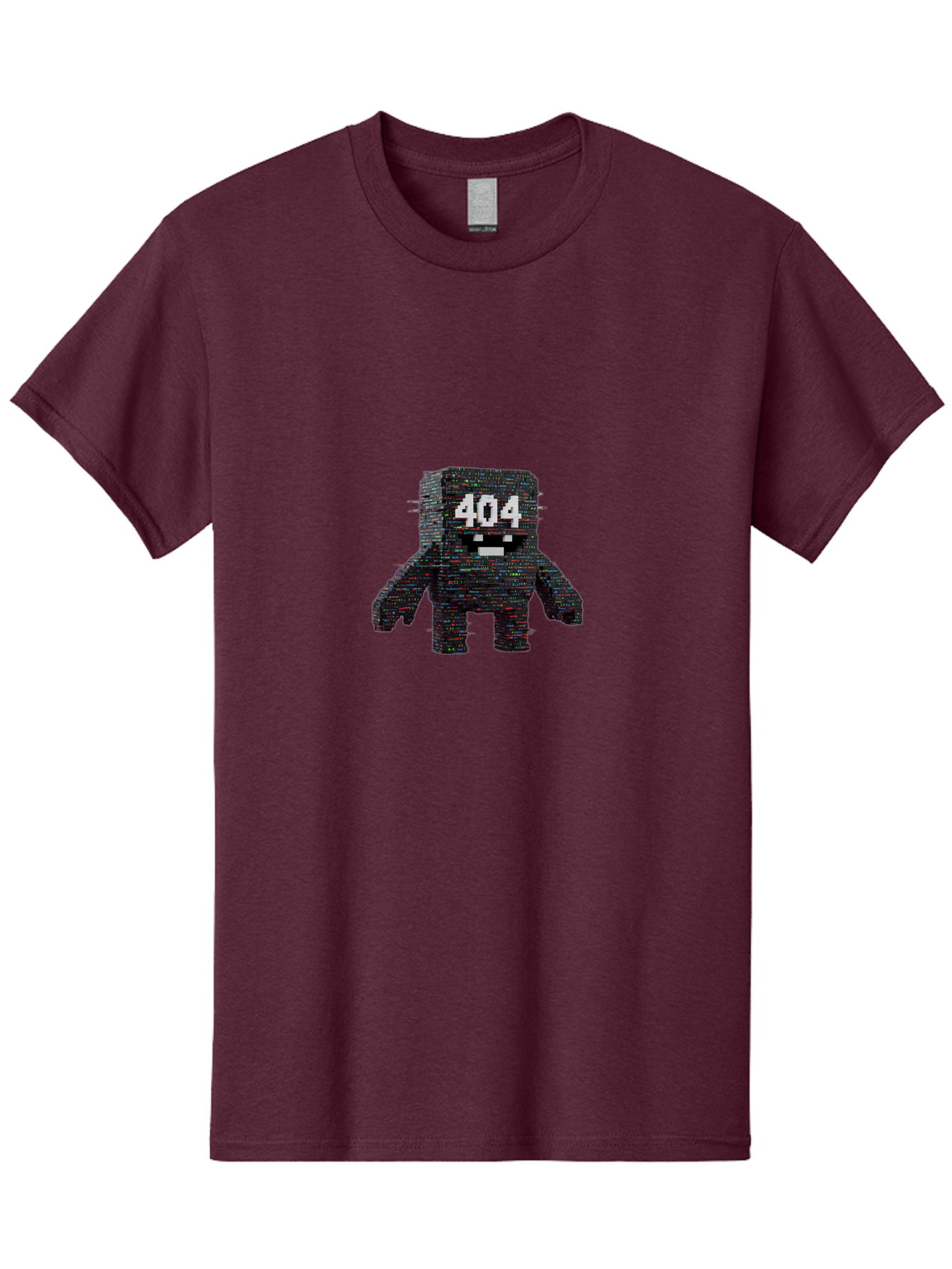 404-Error-Monster Men'S Graphic Tee, 100% Cotton, Comfortable Casual Summer Wear, Machine Washable, Glitchy Monster, Error Message, 404, Distorted Creature, Digital Art, Pixelated Character, Creepy Figure, Faulty Code, Malfunctioning, Baa087 23