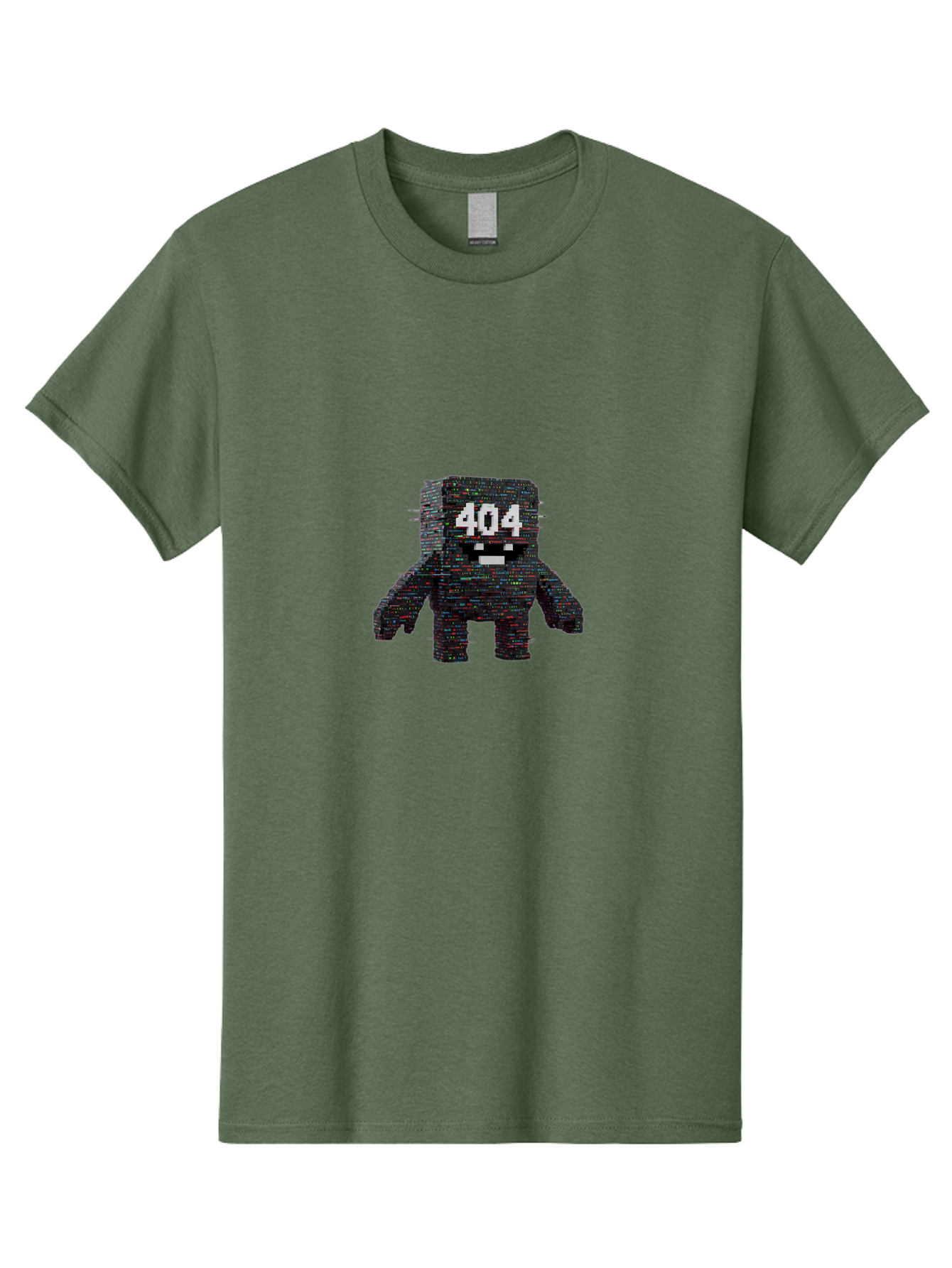 404-Error-Monster Men'S Graphic Tee, 100% Cotton, Comfortable Casual Summer Wear, Machine Washable, Glitchy Monster, Error Message, 404, Distorted Creature, Digital Art, Pixelated Character, Creepy Figure, Faulty Code, Malfunctioning, Baa087 25