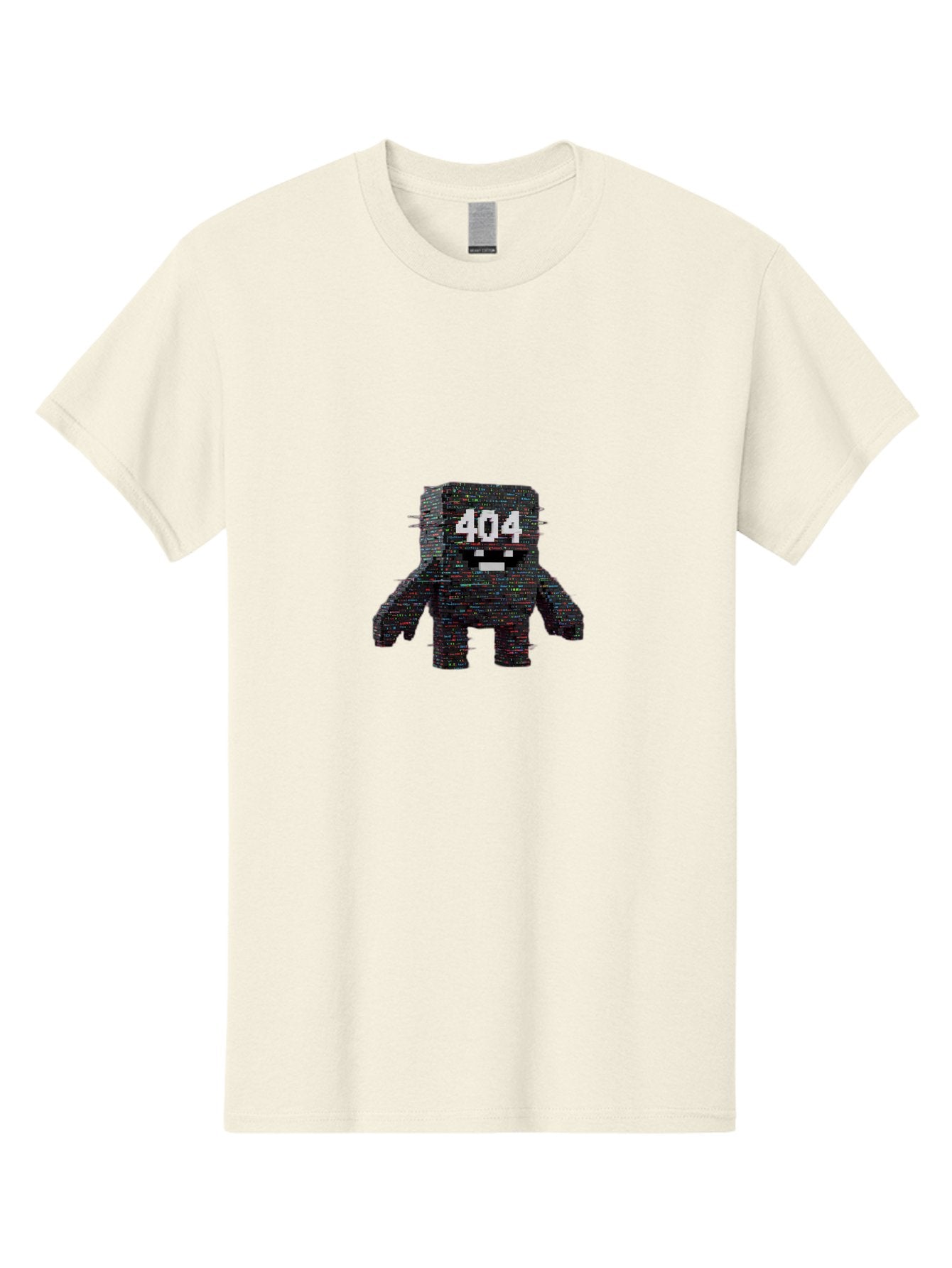 404-Error-Monster Men'S Graphic Tee, 100% Cotton, Comfortable Casual Summer Wear, Machine Washable, Glitchy Monster, Error Message, 404, Distorted Creature, Digital Art, Pixelated Character, Creepy Figure, Faulty Code, Malfunctioning, Baa087 3