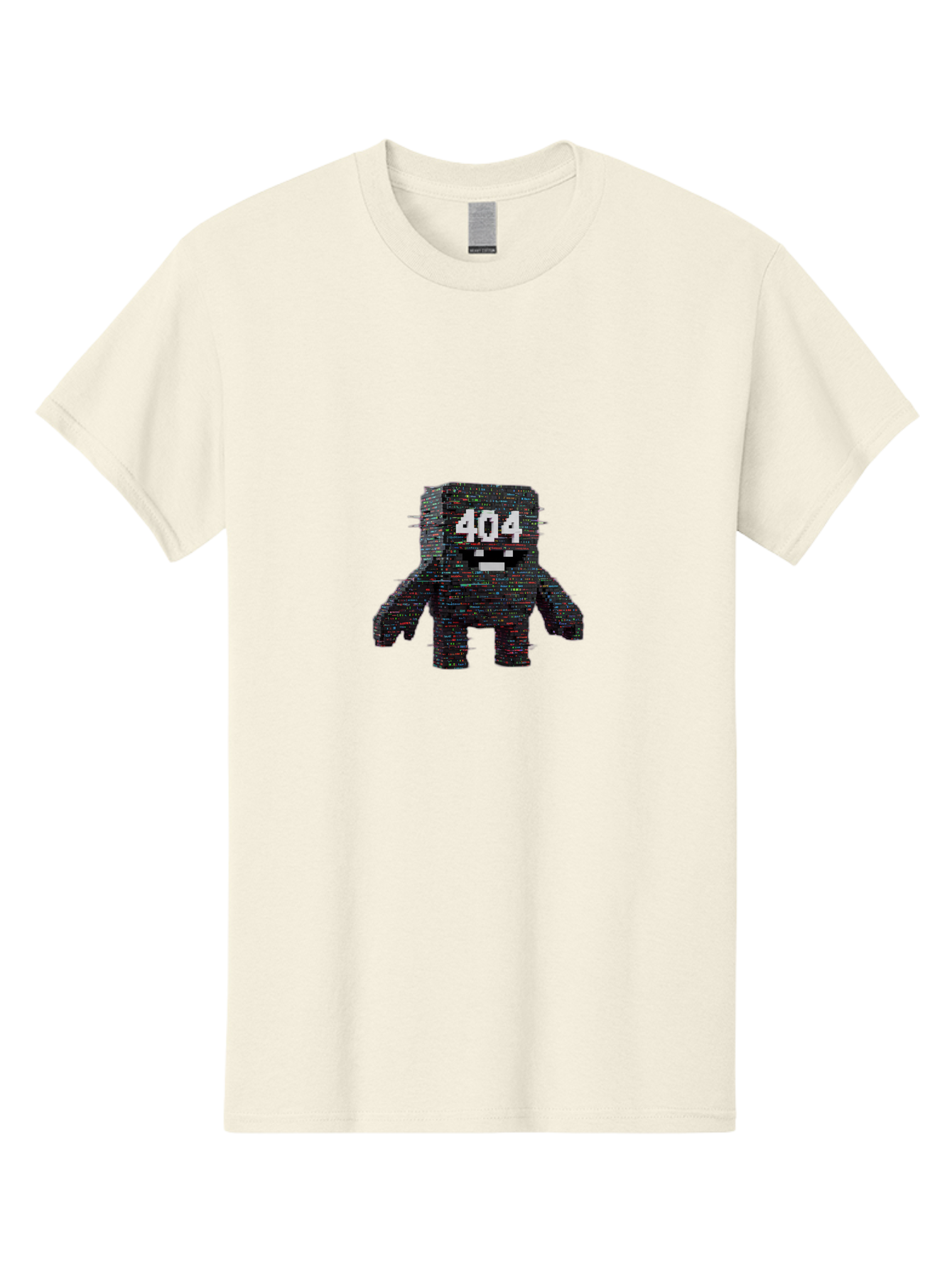 404-Error-Monster Men'S Graphic Tee, 100% Cotton, Comfortable Casual Summer Wear, Machine Washable, Glitchy Monster, Error Message, 404, Distorted Creature, Digital Art, Pixelated Character, Creepy Figure, Faulty Code, Malfunctioning, Baa087 17