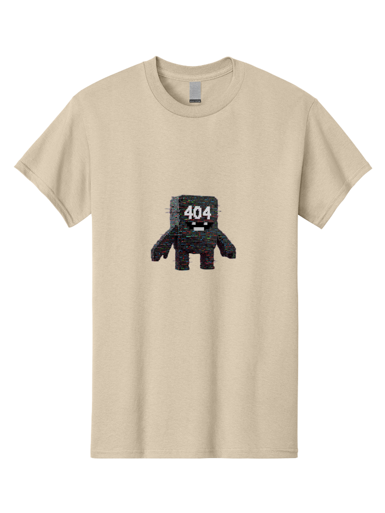 404-Error-Monster Men'S Graphic Tee, 100% Cotton, Comfortable Casual Summer Wear, Machine Washable, Glitchy Monster, Error Message, 404, Distorted Creature, Digital Art, Pixelated Character, Creepy Figure, Faulty Code, Malfunctioning, Baa087 7