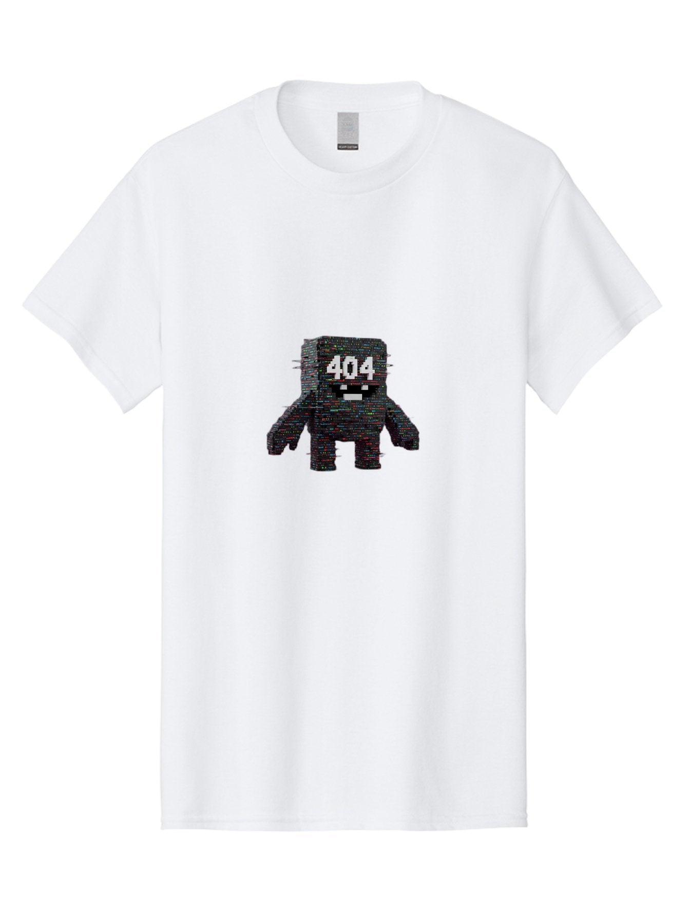 404-Error-Monster Men'S Graphic Tee, 100% Cotton, Comfortable Casual Summer Wear, Machine Washable, Glitchy Monster, Error Message, 404, Distorted Creature, Digital Art, Pixelated Character, Creepy Figure, Faulty Code, Malfunctioning, Baa087 9