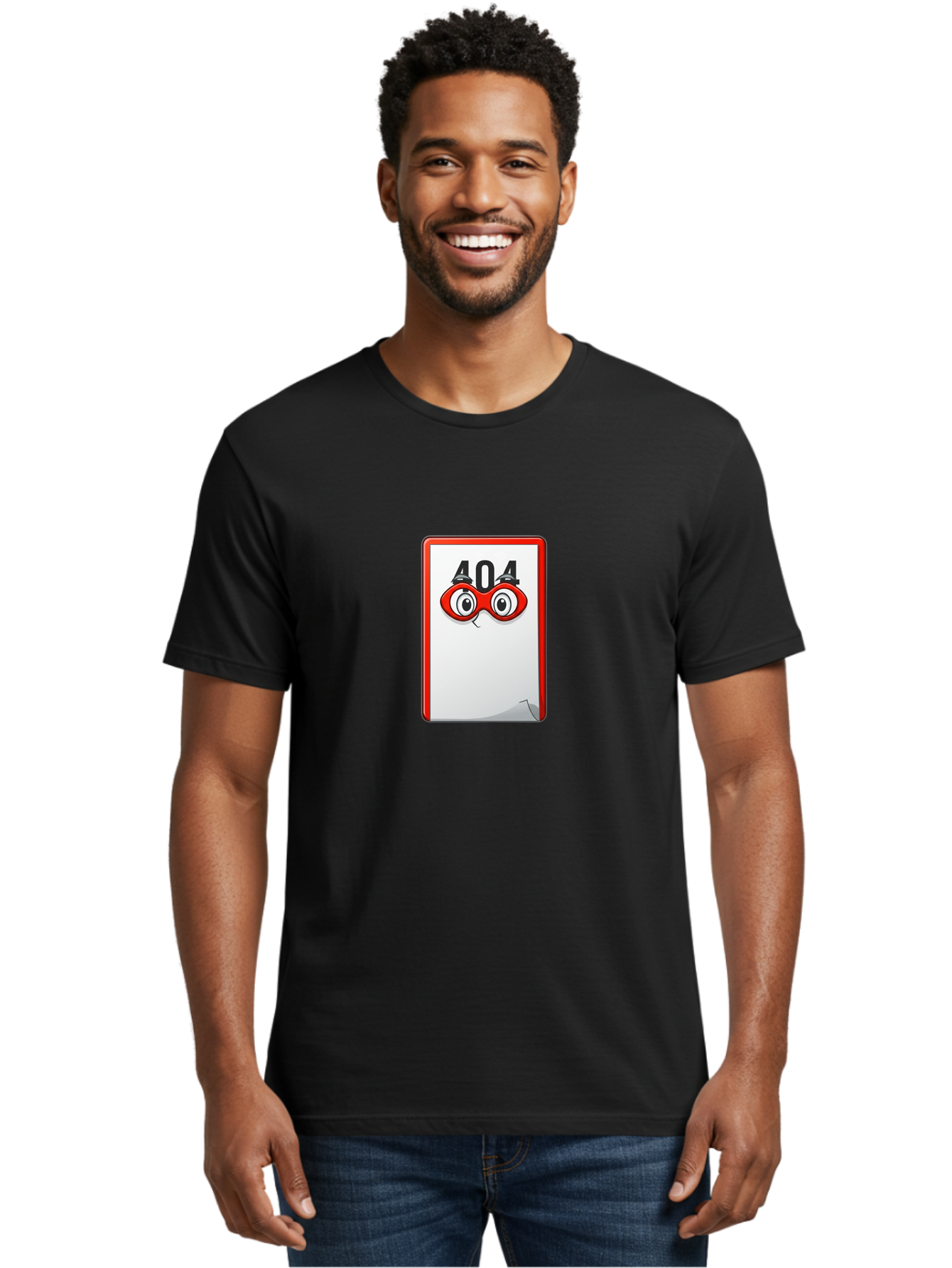 404-Error-Page-1 Men'S Graphic Tee, 100% Cotton, Comfortable Casual Summer Wear, Machine Washable, Error Page Not Found, 404 Error, Web Page Error, Page Not Found, Cartoon Illustration, Red Glasses, Website Error, Web Development Baa088 30