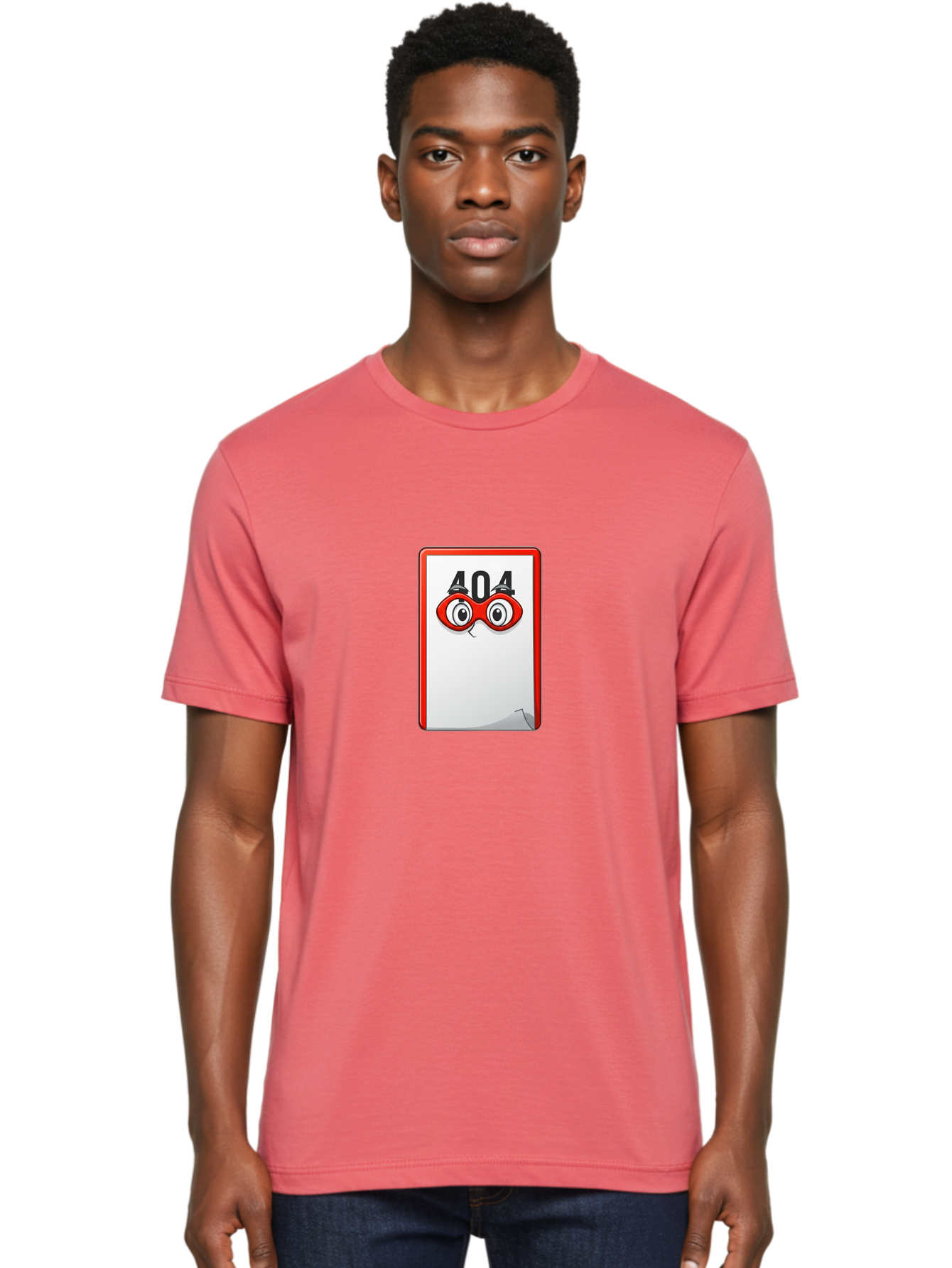 404-Error-Page-1 Men'S Graphic Tee, 100% Cotton, Comfortable Casual Summer Wear, Machine Washable, Error Page Not Found, 404 Error, Web Page Error, Page Not Found, Cartoon Illustration, Red Glasses, Website Error, Web Development Baa088 4