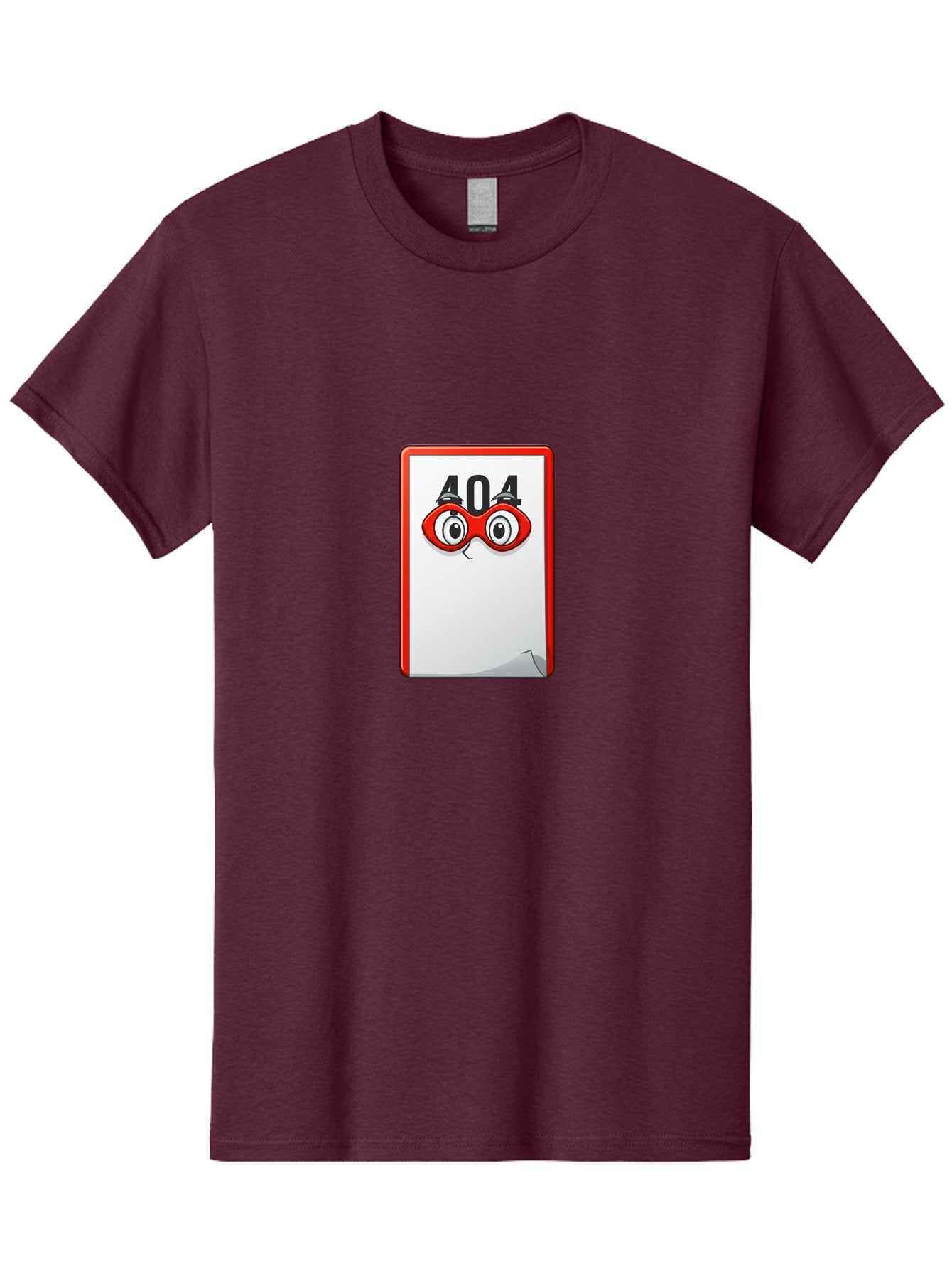404-Error-Page-1 Men'S Graphic Tee, 100% Cotton, Comfortable Casual Summer Wear, Machine Washable, Error Page Not Found, 404 Error, Web Page Error, Page Not Found, Cartoon Illustration, Red Glasses, Website Error, Web Development Baa088