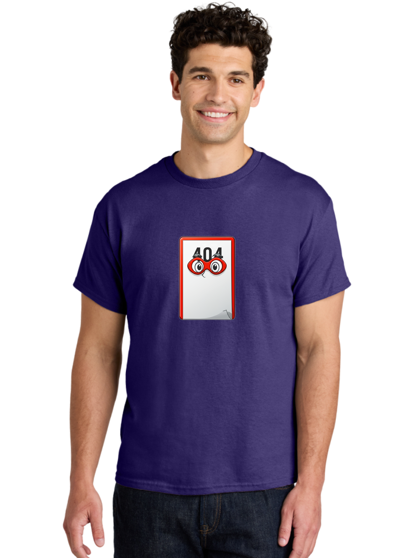 404-Error-Page-1 Men'S Graphic Tee, 100% Cotton, Comfortable Casual Summer Wear, Machine Washable, Error Page Not Found, 404 Error, Web Page Error, Page Not Found, Cartoon Illustration, Red Glasses, Website Error, Web Development Baa088 26