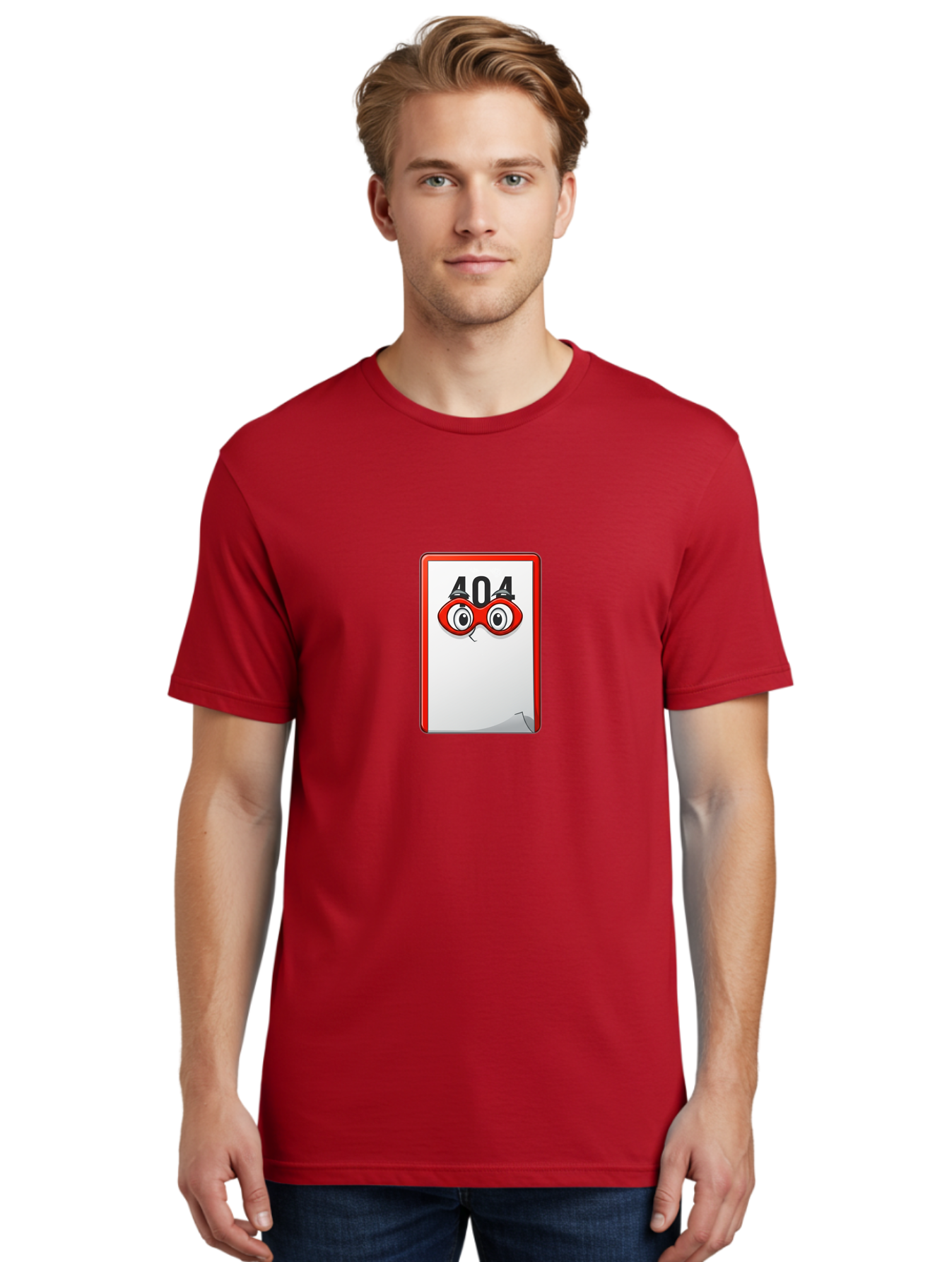 404-Error-Page-1 Men'S Graphic Tee, 100% Cotton, Comfortable Casual Summer Wear, Machine Washable, Error Page Not Found, 404 Error, Web Page Error, Page Not Found, Cartoon Illustration, Red Glasses, Website Error, Web Development Baa088 16