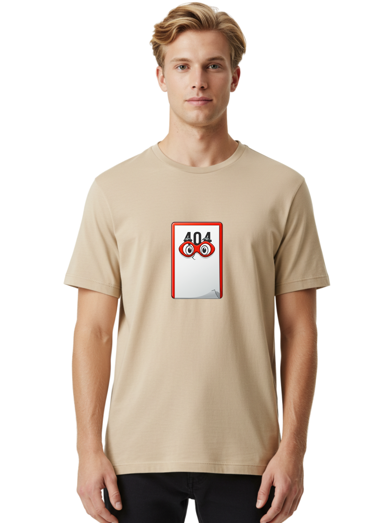 404-Error-Page-1 Men'S Graphic Tee, 100% Cotton, Comfortable Casual Summer Wear, Machine Washable, Error Page Not Found, 404 Error, Web Page Error, Page Not Found, Cartoon Illustration, Red Glasses, Website Error, Web Development Baa088 12