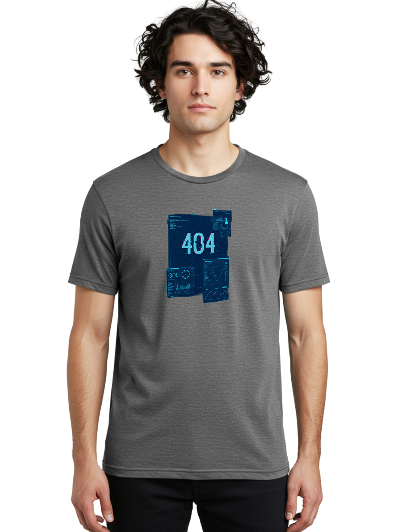 404-Error-Page Men'S Graphic Tee, 100% Cotton, Comfortable Casual Summer Wear, Machine Washable, 404 Error Page, Page Not Found, Digital Glitch, Cyberpunk Style, Futuristic Design, Error Message, Broken Link, Techno Aesthetic, Baa089 12
