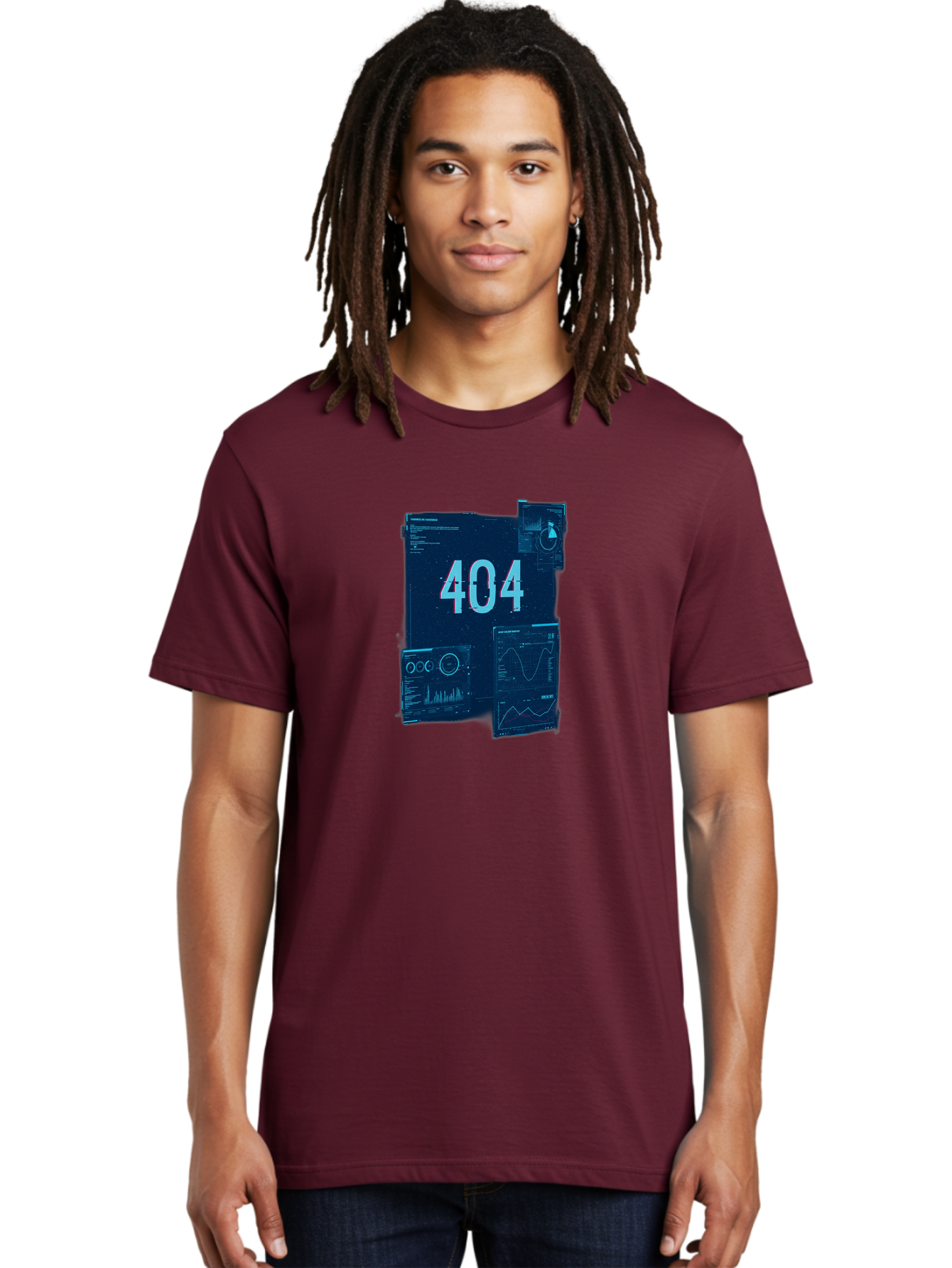 404-Error-Page Men'S Graphic Tee, 100% Cotton, Comfortable Casual Summer Wear, Machine Washable, 404 Error Page, Page Not Found, Digital Glitch, Cyberpunk Style, Futuristic Design, Error Message, Broken Link, Techno Aesthetic, Baa089 10