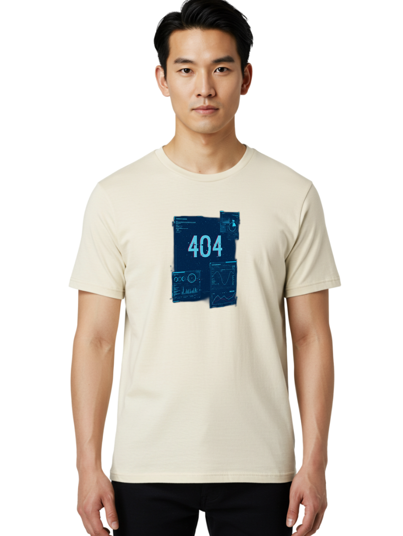 404-Error-Page Men'S Graphic Tee, 100% Cotton, Comfortable Casual Summer Wear, Machine Washable, 404 Error Page, Page Not Found, Digital Glitch, Cyberpunk Style, Futuristic Design, Error Message, Broken Link, Techno Aesthetic, Baa089 14
