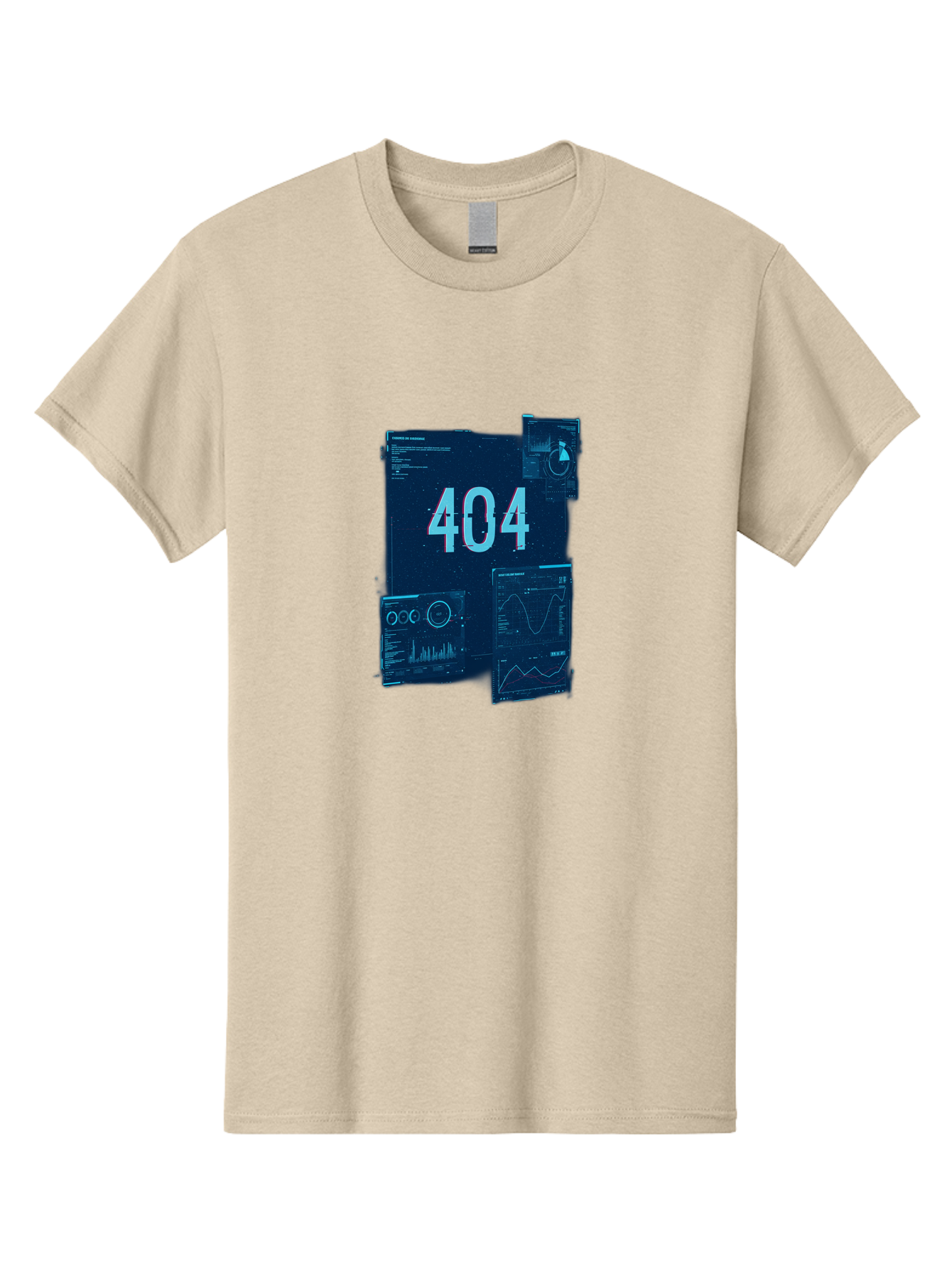 404-Error-Page Men'S Graphic Tee, 100% Cotton, Comfortable Casual Summer Wear, Machine Washable, 404 Error Page, Page Not Found, Digital Glitch, Cyberpunk Style, Futuristic Design, Error Message, Broken Link, Techno Aesthetic, Baa089 3