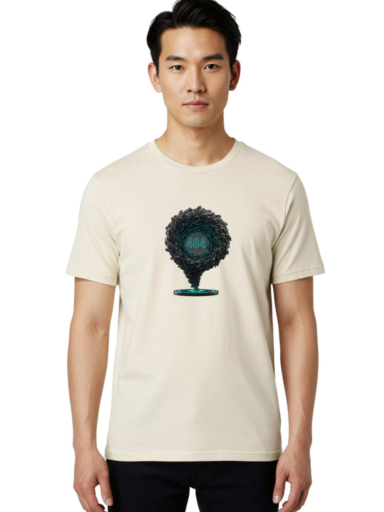 404-Error-Tornado Men'S Graphic Tee, 100% Cotton, Comfortable Casual Summer Wear, Machine Washable, Error Page, 404 Not Found, Web Design, Glitch Art, Digital Chaos, Abstract Vortex, Futuristic, Website Error Message, Page Not Found Baa092 12