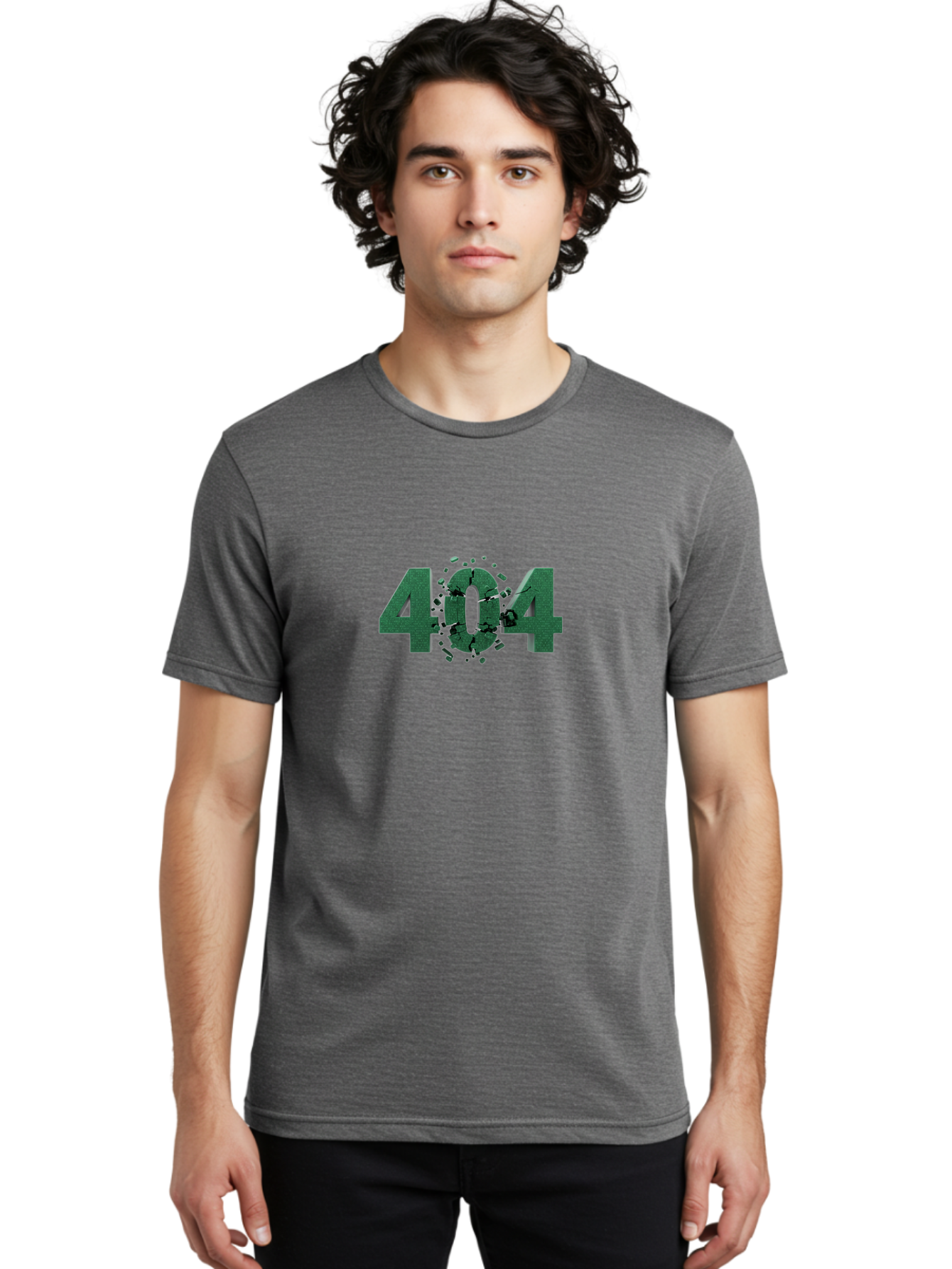 404-Error Men'S Graphic Tee, 100% Cotton, Comfortable Casual Summer Wear, Machine Washable, 404 Error, Broken Link, Page Not Found, Crushed Numbers, Broken Text, Error Message, Website Glitch, Broken Webpage Baa093 6