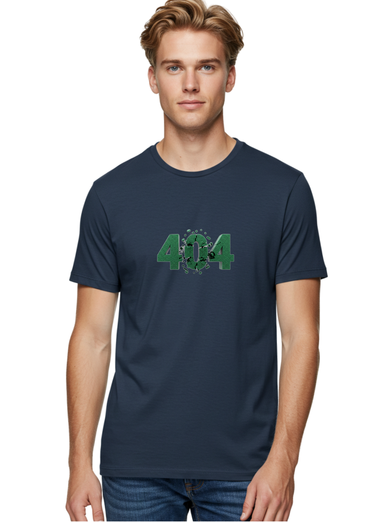 404-Error Men'S Graphic Tee, 100% Cotton, Comfortable Casual Summer Wear, Machine Washable, 404 Error, Broken Link, Page Not Found, Crushed Numbers, Broken Text, Error Message, Website Glitch, Broken Webpage Baa093 12