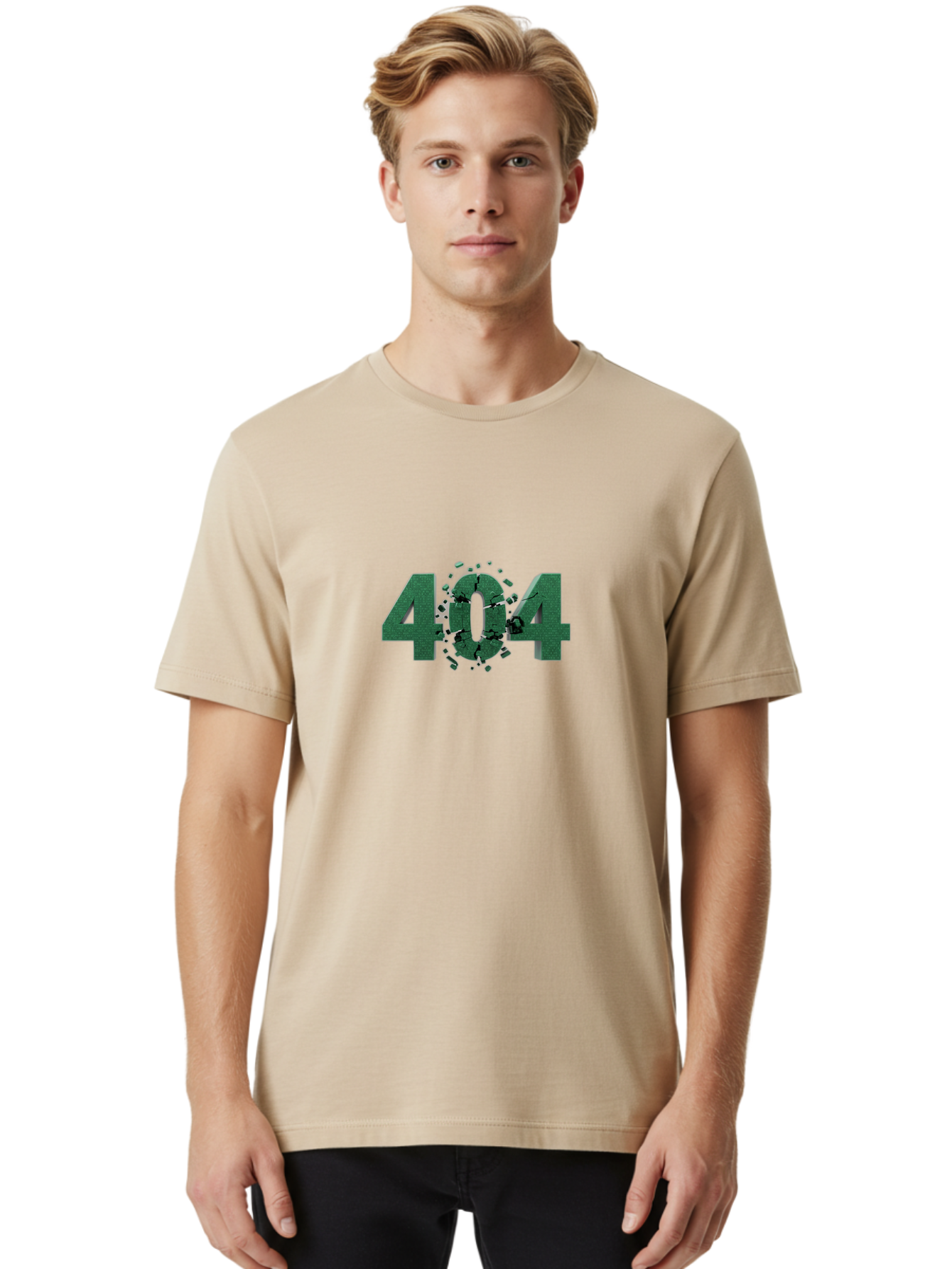 404-Error Men'S Graphic Tee, 100% Cotton, Comfortable Casual Summer Wear, Machine Washable, 404 Error, Broken Link, Page Not Found, Crushed Numbers, Broken Text, Error Message, Website Glitch, Broken Webpage Baa093 8