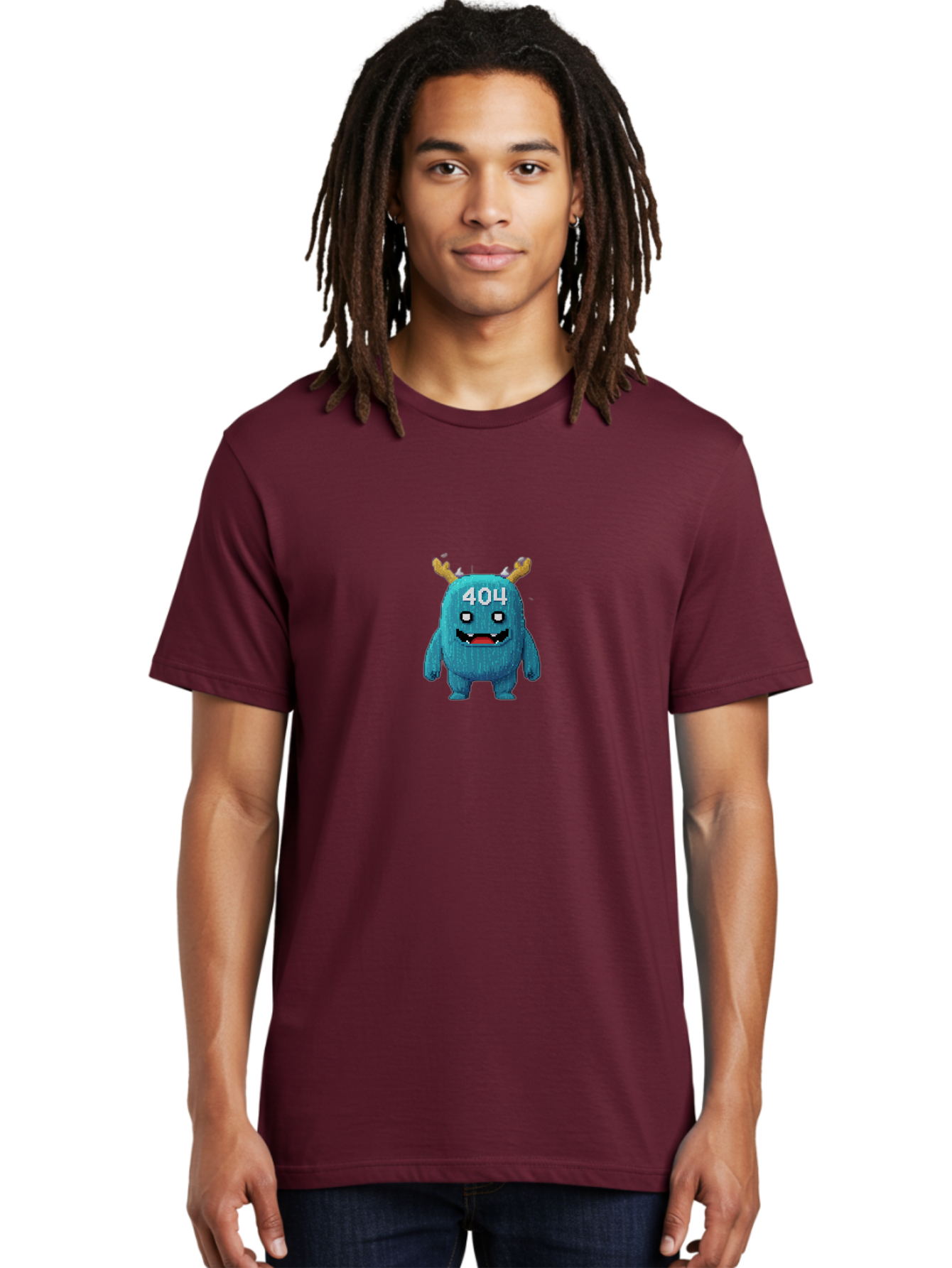 404-Monster-2 Men'S Graphic Tee, 100% Cotton, Comfortable Casual Summer Wear, Machine Washable, Cute Monster, Error Page, 404 Page, Funny Creature, Cartoon Character, Error Message, Digital Art, Web Design, Pixel Art Baa099 16