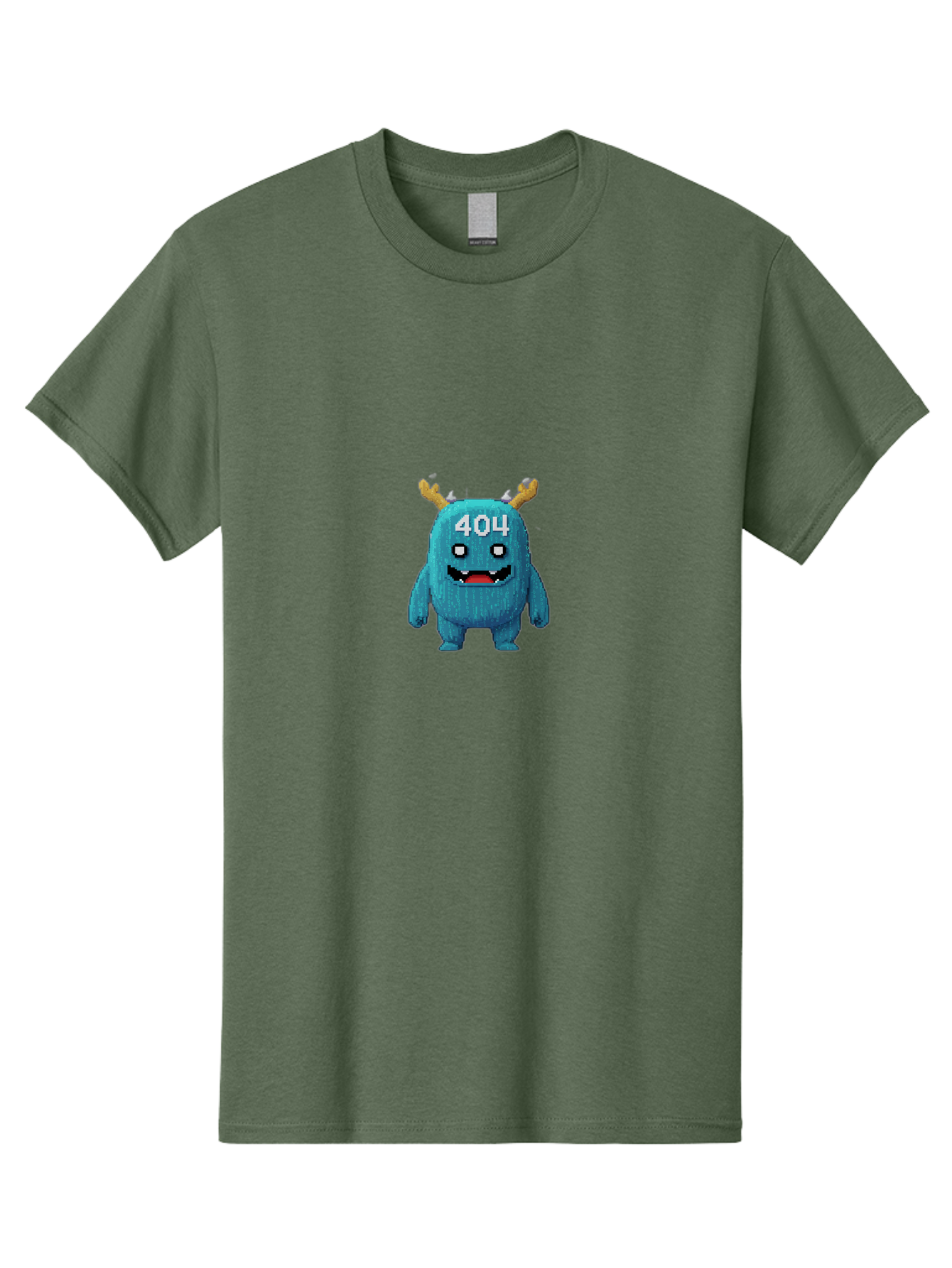 404-Monster-2 Men'S Graphic Tee, 100% Cotton, Comfortable Casual Summer Wear, Machine Washable, Cute Monster, Error Page, 404 Page, Funny Creature, Cartoon Character, Error Message, Digital Art, Web Design, Pixel Art Baa099