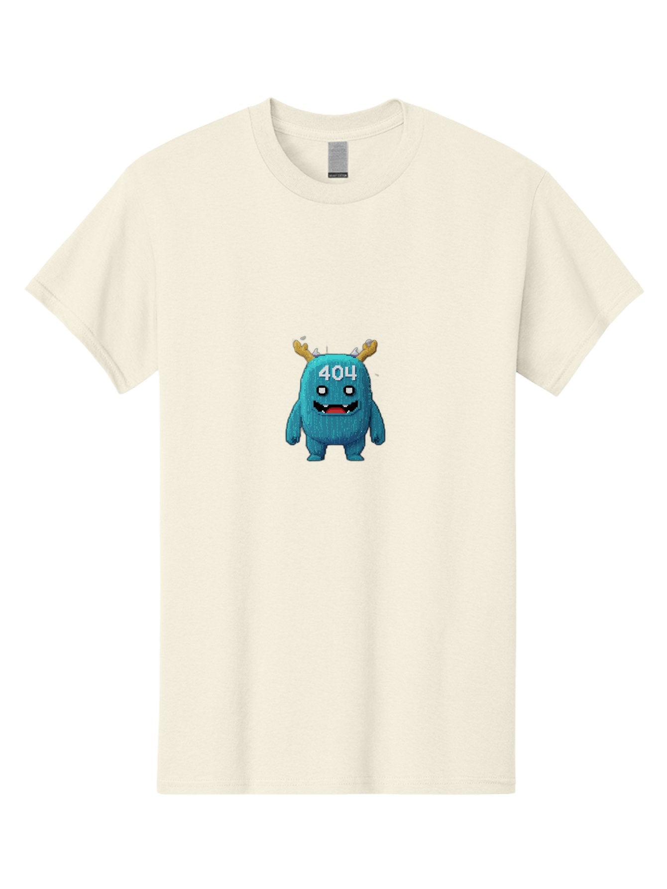 404-Monster-2 Men'S Graphic Tee, 100% Cotton, Comfortable Casual Summer Wear, Machine Washable, Cute Monster, Error Page, 404 Page, Funny Creature, Cartoon Character, Error Message, Digital Art, Web Design, Pixel Art Baa099 13