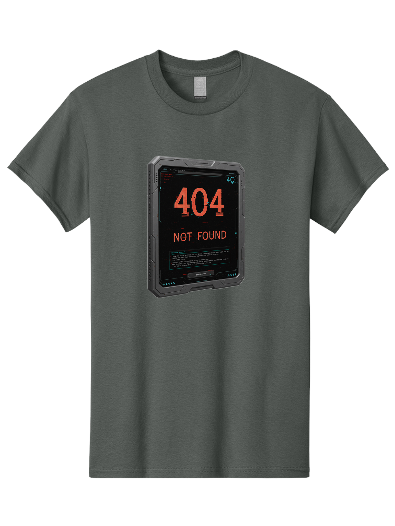 404-Not-Found Men'S Graphic Tee, 100% Cotton, Comfortable Casual Summer Wear, Machine Washable, 404 Error, Not Found Message, Futuristic Device, Error Screen, Cyberpunk Theme, Orange Text, Black Device, Tech Glitch, Sci-Fi Interface, Baa103 23