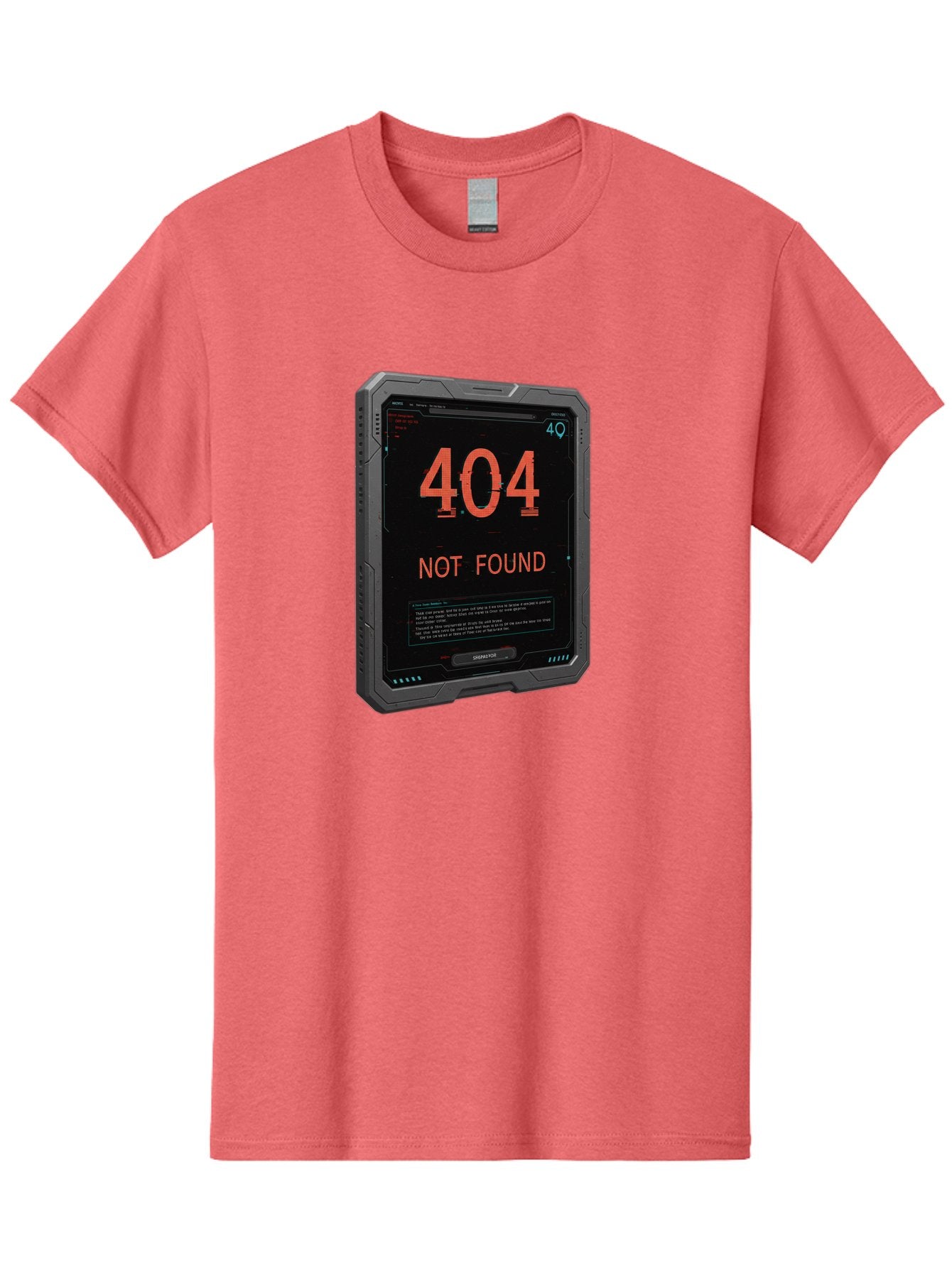404-Not-Found Men'S Graphic Tee, 100% Cotton, Comfortable Casual Summer Wear, Machine Washable, 404 Error, Not Found Message, Futuristic Device, Error Screen, Cyberpunk Theme, Orange Text, Black Device, Tech Glitch, Sci-Fi Interface, Baa103 6