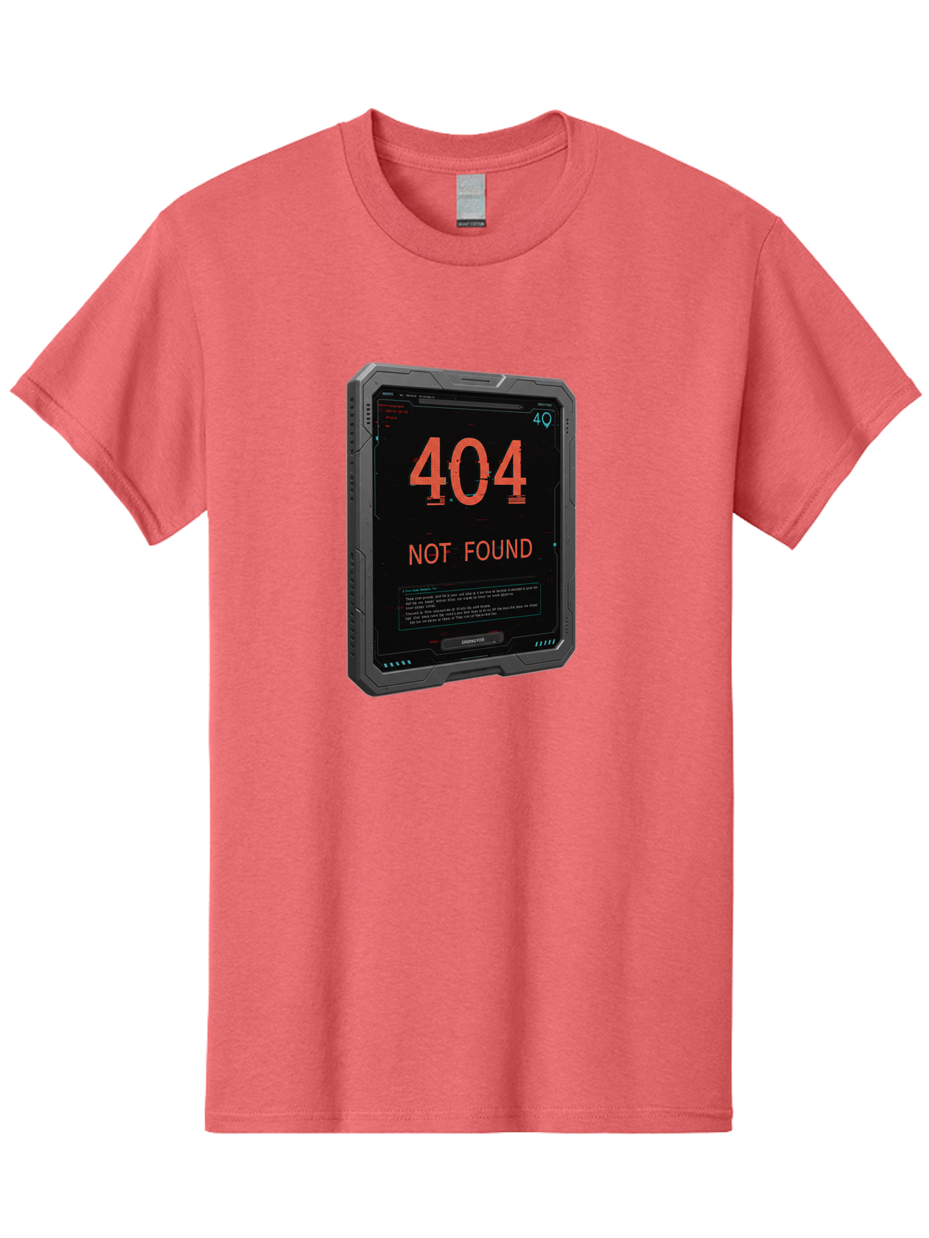 404-Not-Found Men'S Graphic Tee, 100% Cotton, Comfortable Casual Summer Wear, Machine Washable, 404 Error, Not Found Message, Futuristic Device, Error Screen, Cyberpunk Theme, Orange Text, Black Device, Tech Glitch, Sci-Fi Interface, Baa103 13