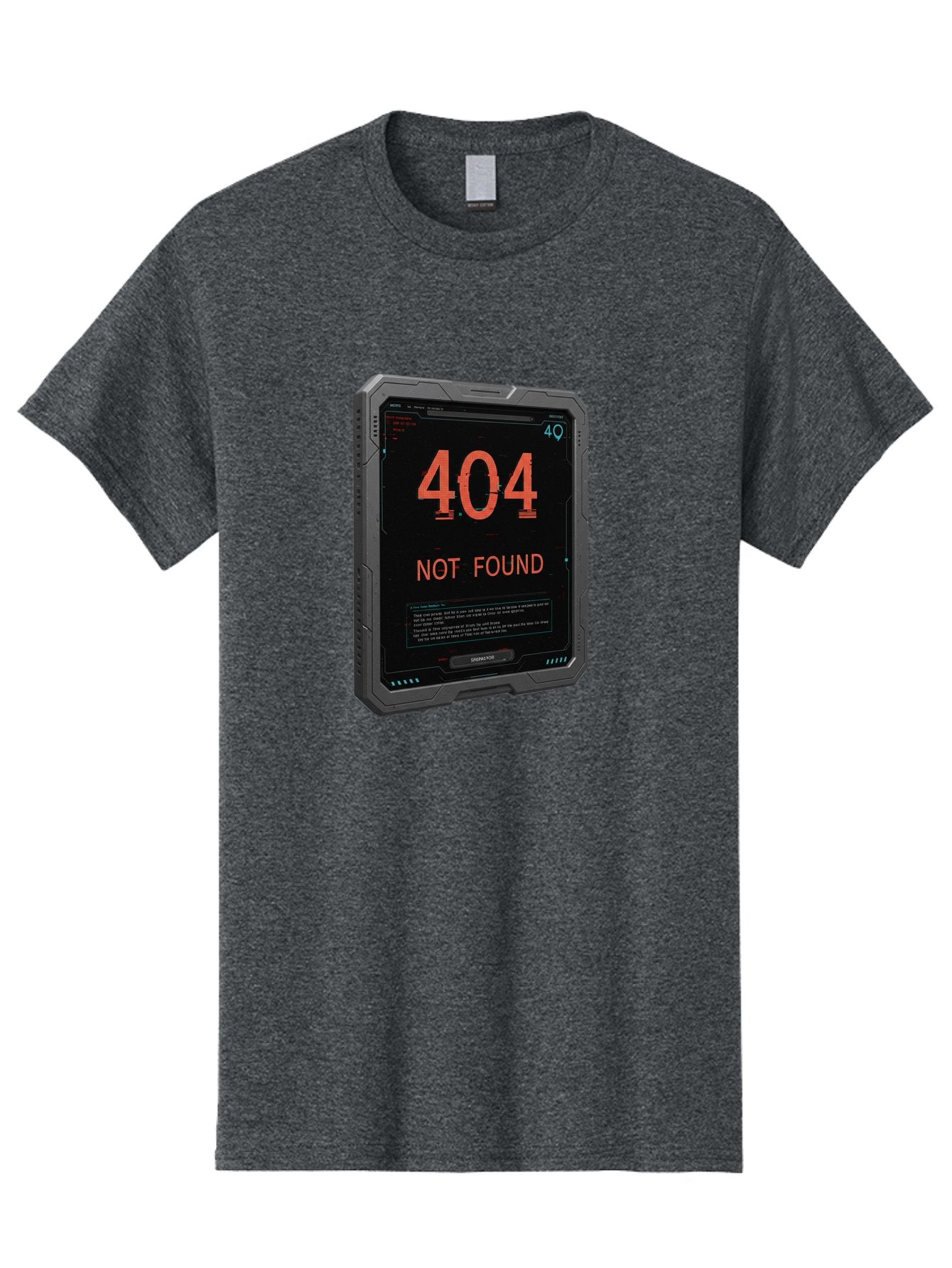 404-Not-Found Men'S Graphic Tee, 100% Cotton, Comfortable Casual Summer Wear, Machine Washable, 404 Error, Not Found Message, Futuristic Device, Error Screen, Cyberpunk Theme, Orange Text, Black Device, Tech Glitch, Sci-Fi Interface, Baa103 12