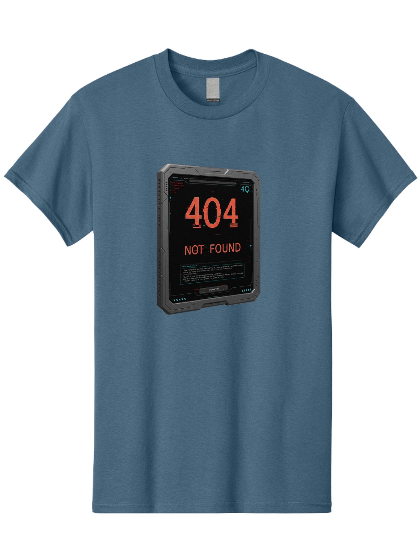 404-Not-Found Men'S Graphic Tee, 100% Cotton, Comfortable Casual Summer Wear, Machine Washable, 404 Error, Not Found Message, Futuristic Device, Error Screen, Cyberpunk Theme, Orange Text, Black Device, Tech Glitch, Sci-Fi Interface, Baa103 7