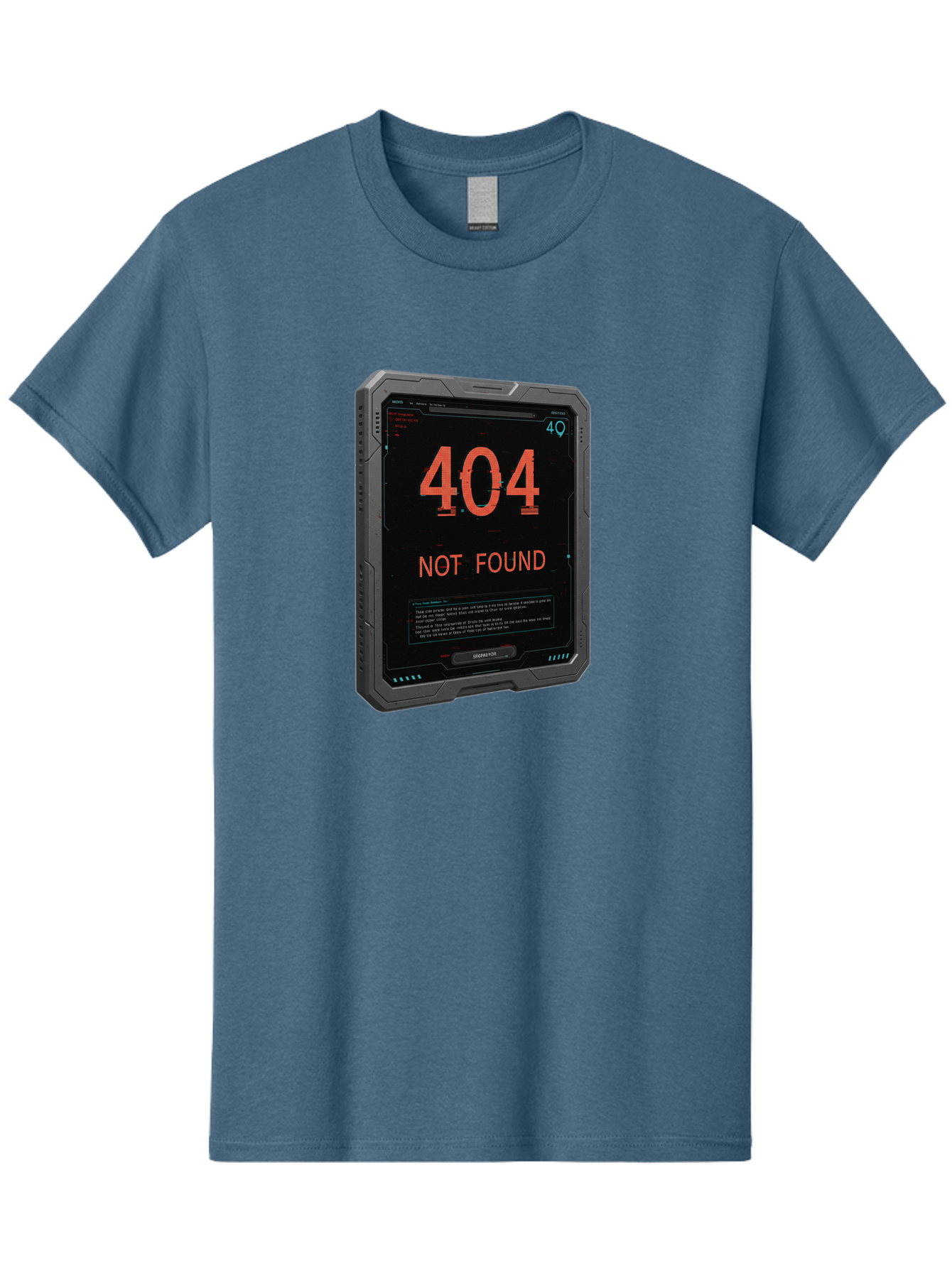 404-Not-Found Men'S Graphic Tee, 100% Cotton, Comfortable Casual Summer Wear, Machine Washable, 404 Error, Not Found Message, Futuristic Device, Error Screen, Cyberpunk Theme, Orange Text, Black Device, Tech Glitch, Sci-Fi Interface, Baa103 25