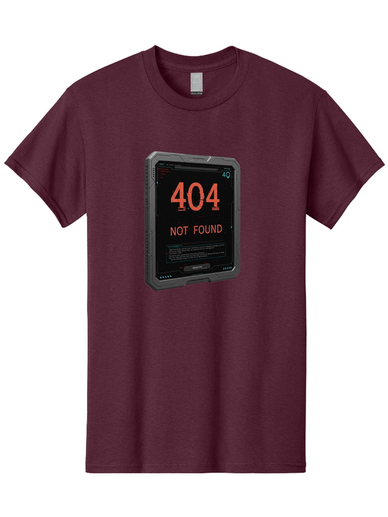 404-Not-Found Men'S Graphic Tee, 100% Cotton, Comfortable Casual Summer Wear, Machine Washable, 404 Error, Not Found Message, Futuristic Device, Error Screen, Cyberpunk Theme, Orange Text, Black Device, Tech Glitch, Sci-Fi Interface, Baa103 13