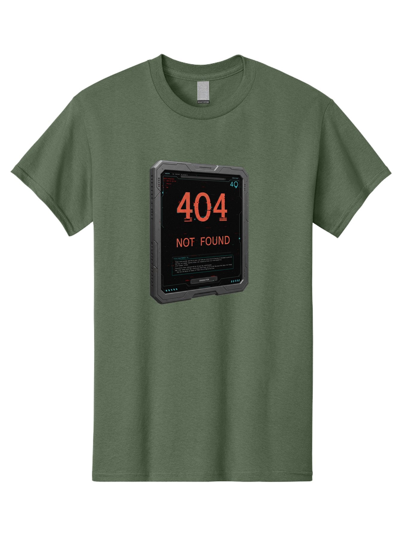 404-Not-Found Men'S Graphic Tee, 100% Cotton, Comfortable Casual Summer Wear, Machine Washable, 404 Error, Not Found Message, Futuristic Device, Error Screen, Cyberpunk Theme, Orange Text, Black Device, Tech Glitch, Sci-Fi Interface, Baa103 5