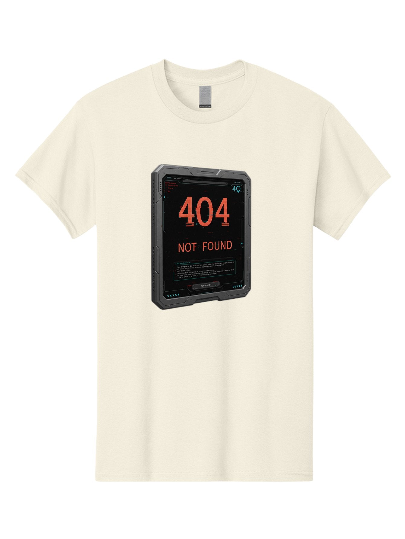 404-Not-Found Men'S Graphic Tee, 100% Cotton, Comfortable Casual Summer Wear, Machine Washable, 404 Error, Not Found Message, Futuristic Device, Error Screen, Cyberpunk Theme, Orange Text, Black Device, Tech Glitch, Sci-Fi Interface, Baa103 10