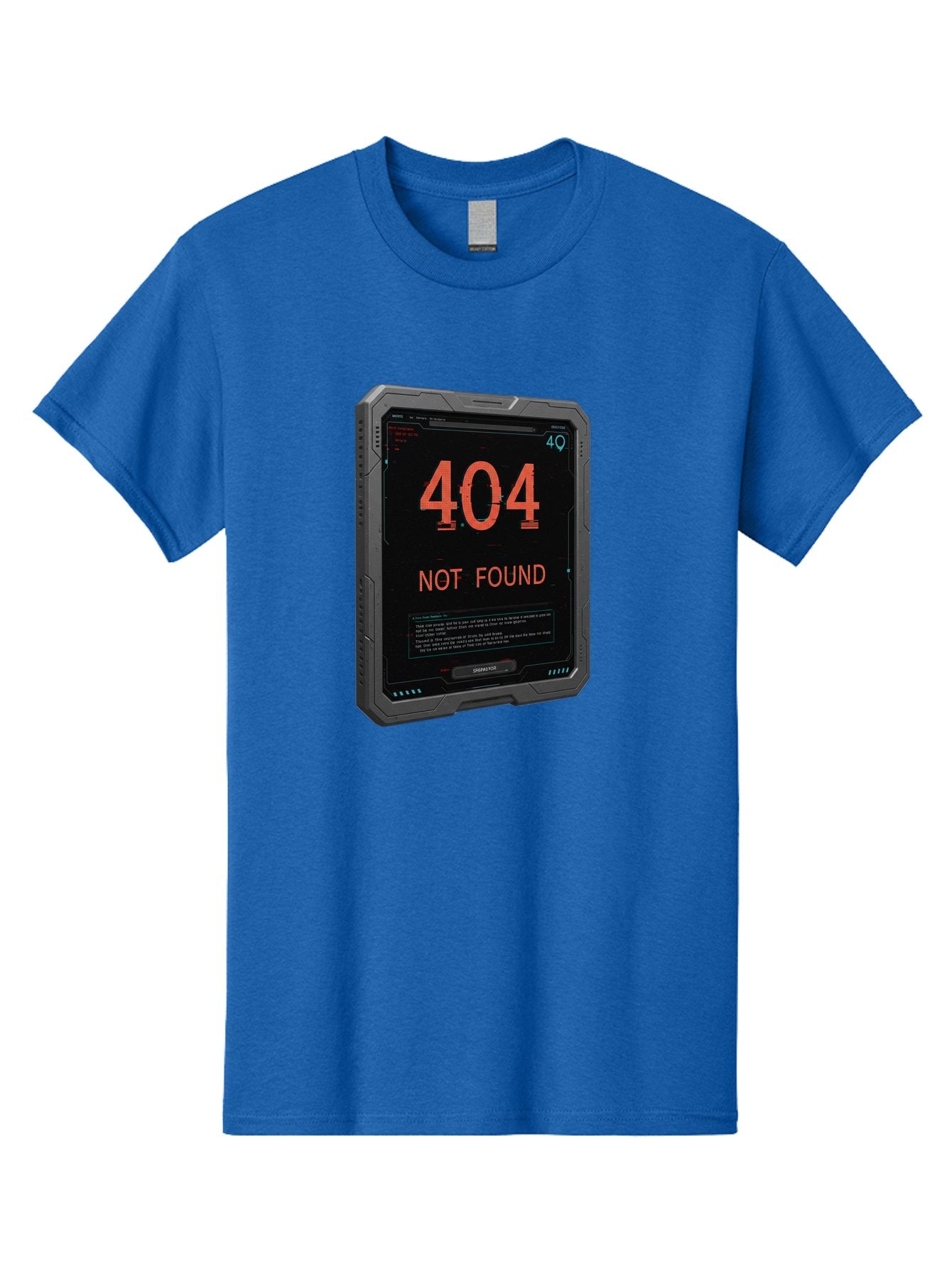 404-Not-Found Men'S Graphic Tee, 100% Cotton, Comfortable Casual Summer Wear, Machine Washable, 404 Error, Not Found Message, Futuristic Device, Error Screen, Cyberpunk Theme, Orange Text, Black Device, Tech Glitch, Sci-Fi Interface, Baa103