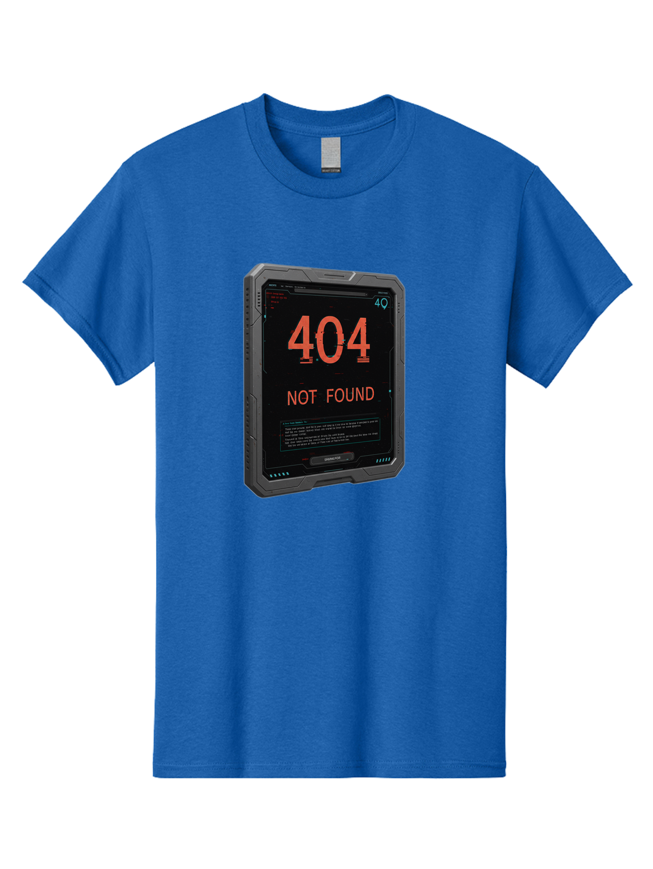 404-Not-Found Men'S Graphic Tee, 100% Cotton, Comfortable Casual Summer Wear, Machine Washable, 404 Error, Not Found Message, Futuristic Device, Error Screen, Cyberpunk Theme, Orange Text, Black Device, Tech Glitch, Sci-Fi Interface, Baa103 19