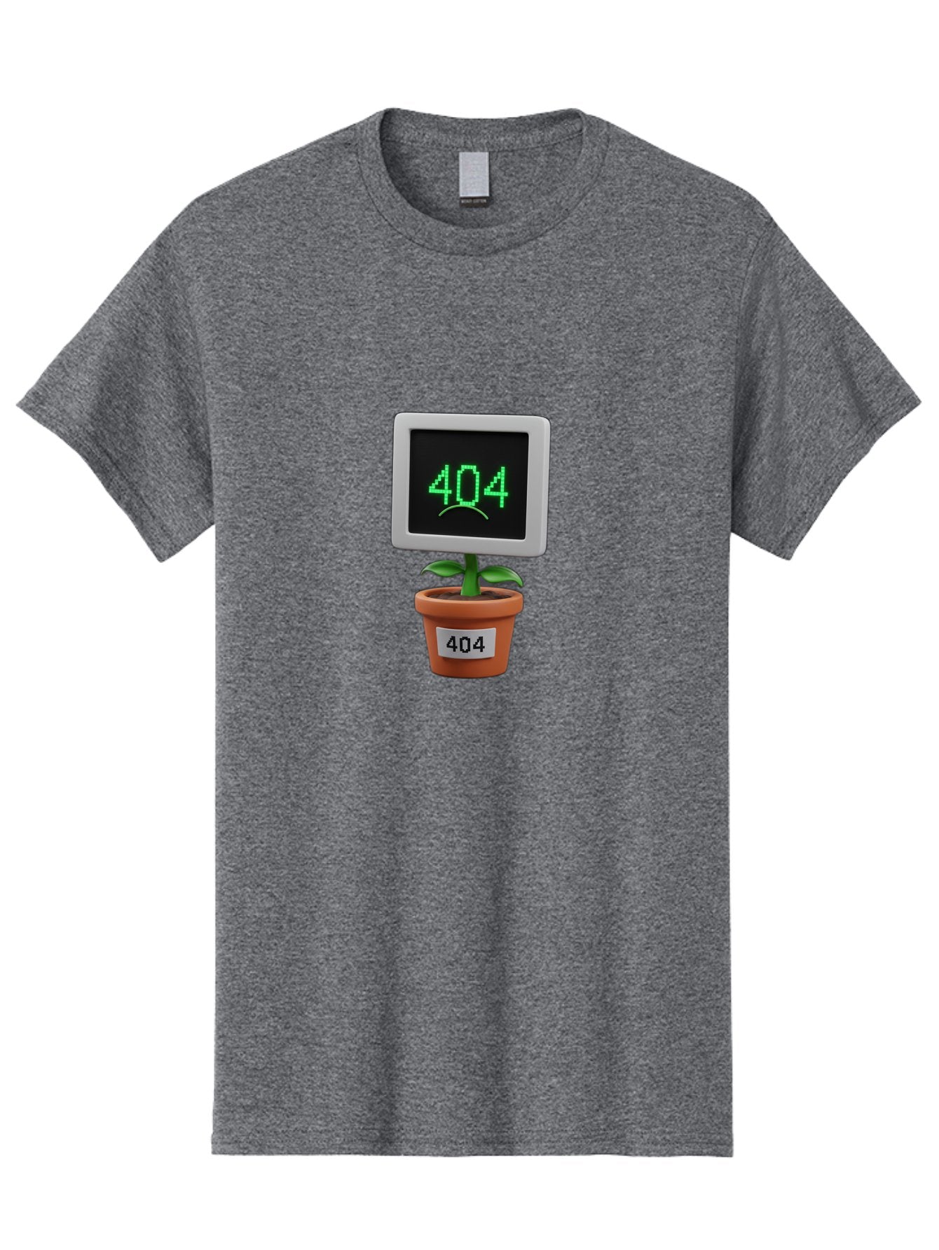 404-Plant Men'S Graphic Tee, 100% Cotton, Comfortable Casual Summer Wear, Machine Washable, 404 Error Message, Dead Link, Broken Page, Error Screen, Page Not Found, Digital Plant, Error Pot, Website Issue, Web Design Baa105 3