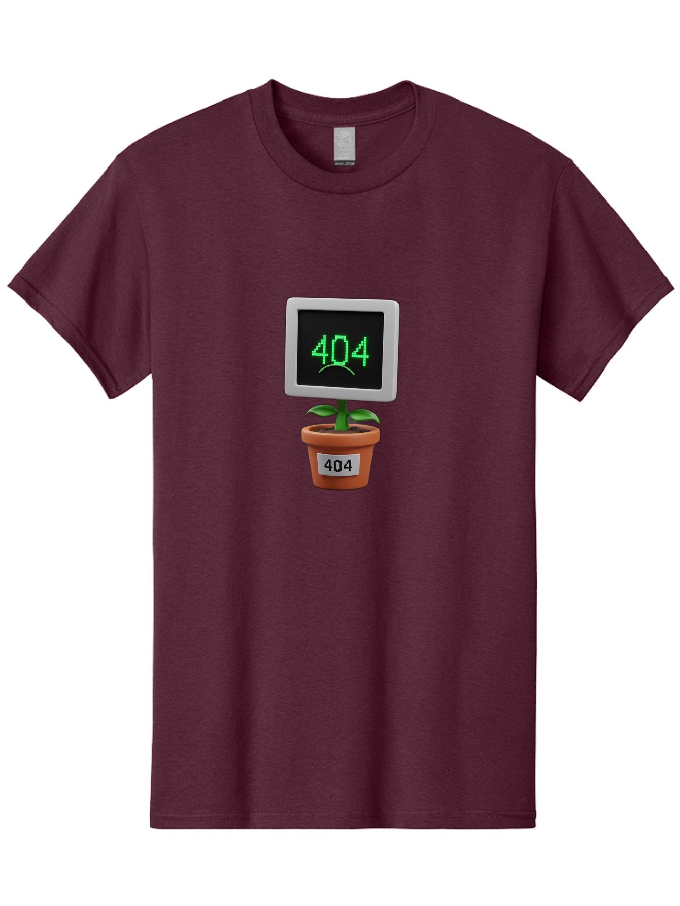 404-Plant Men'S Graphic Tee, 100% Cotton, Comfortable Casual Summer Wear, Machine Washable, 404 Error Message, Dead Link, Broken Page, Error Screen, Page Not Found, Digital Plant, Error Pot, Website Issue, Web Design Baa105 13