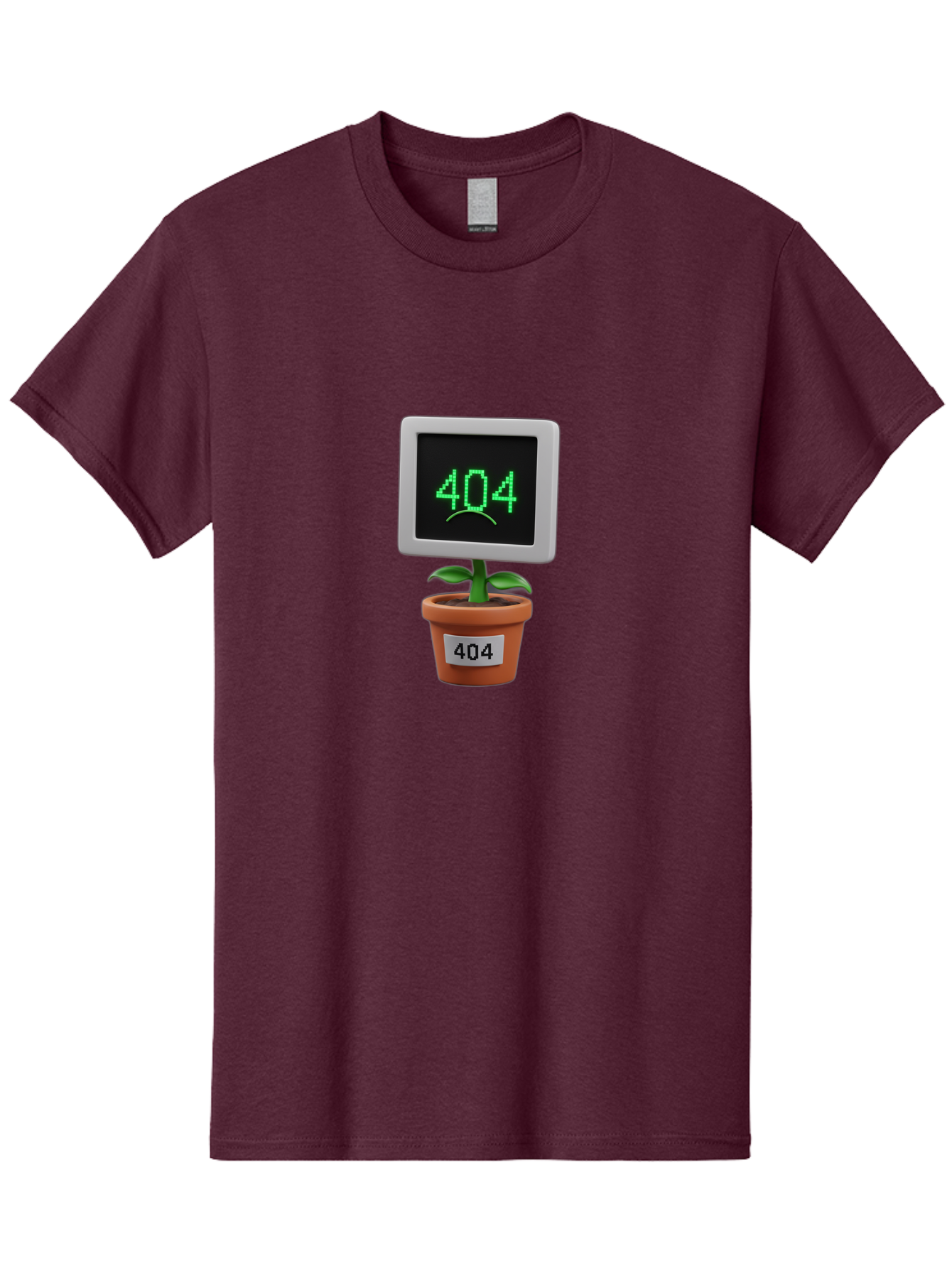 404-Plant Men'S Graphic Tee, 100% Cotton, Comfortable Casual Summer Wear, Machine Washable, 404 Error Message, Dead Link, Broken Page, Error Screen, Page Not Found, Digital Plant, Error Pot, Website Issue, Web Design Baa105 29