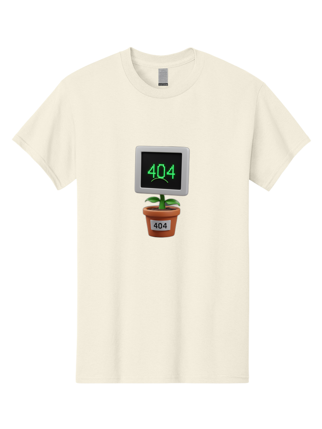 404-Plant Men'S Graphic Tee, 100% Cotton, Comfortable Casual Summer Wear, Machine Washable, 404 Error Message, Dead Link, Broken Page, Error Screen, Page Not Found, Digital Plant, Error Pot, Website Issue, Web Design Baa105 25