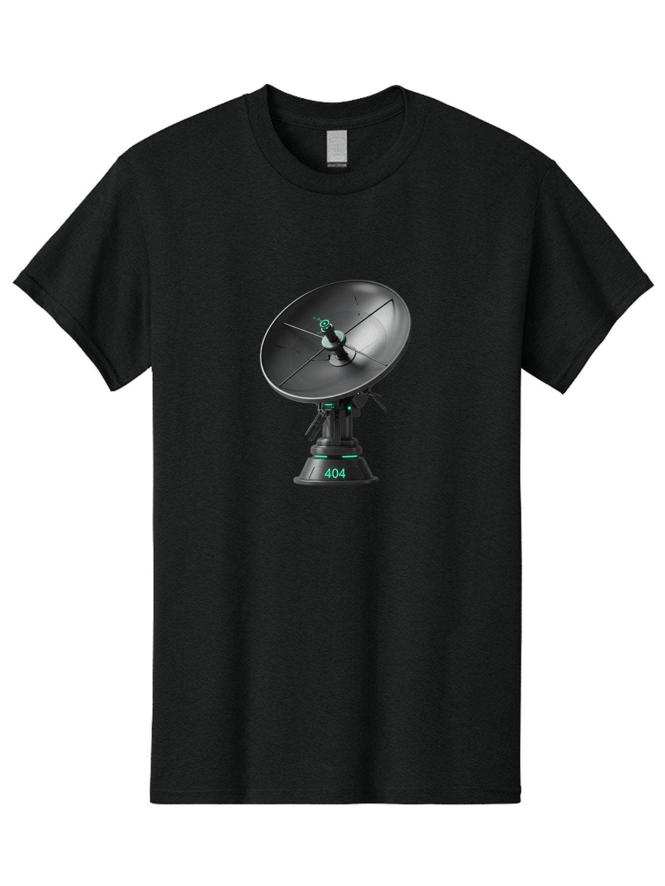 404-Satellite-Dish Men'S Graphic Tee, 100% Cotton, Comfortable Casual Summer Wear, Machine Washable, Satellite Dish, Futuristic Technology, Wireless Communication, 404 Error, Digital Connectivity, Cyberpunk Style, High-Tech Device, Baa108