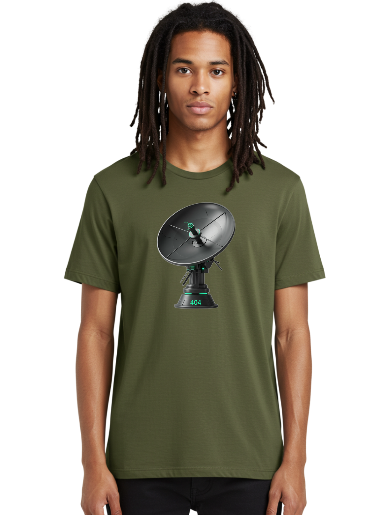 404-Satellite-Dish Men'S Graphic Tee, 100% Cotton, Comfortable Casual Summer Wear, Machine Washable, Satellite Dish, Futuristic Technology, Wireless Communication, 404 Error, Digital Connectivity, Cyberpunk Style, High-Tech Device, Baa108 28