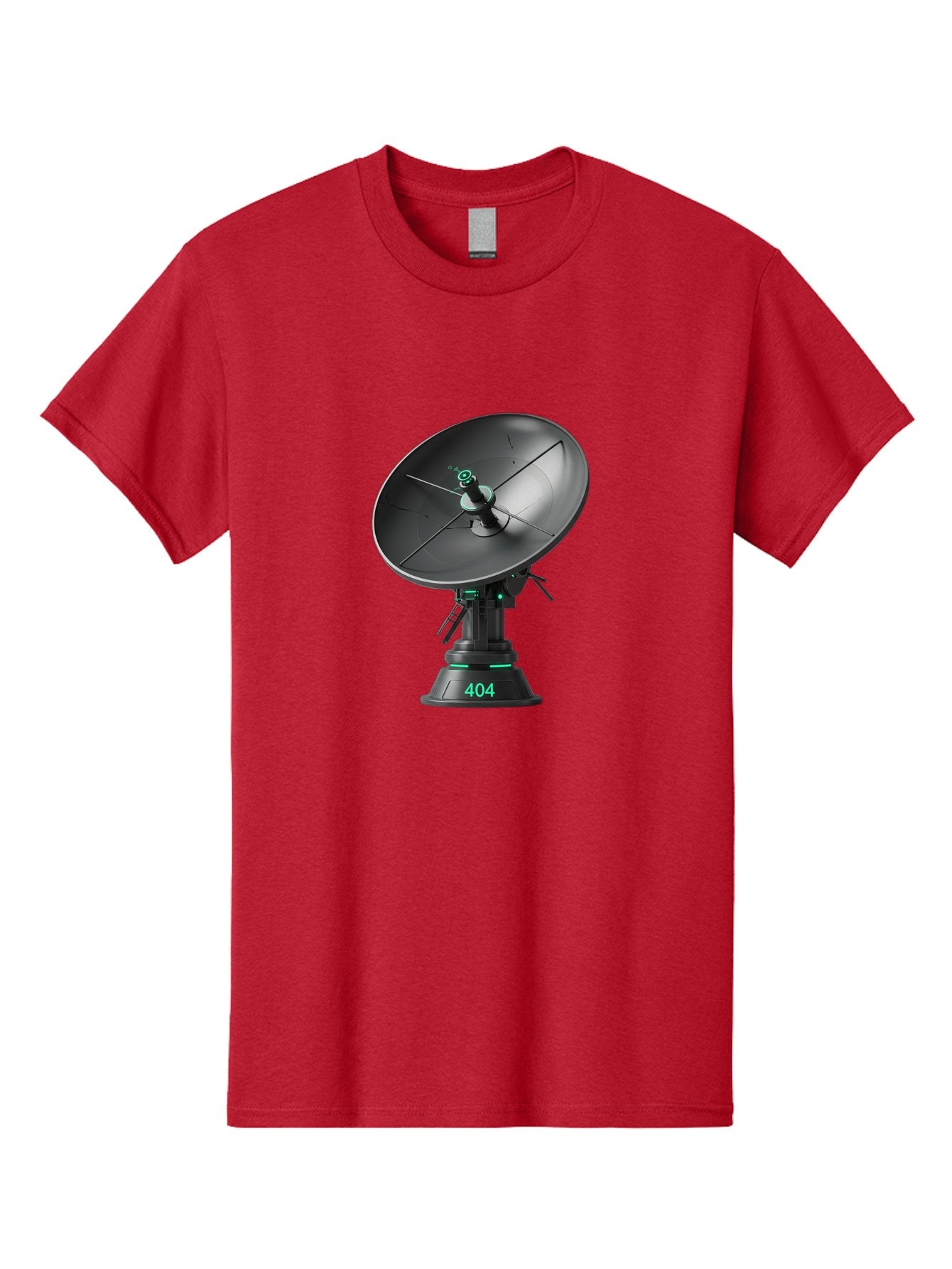404-Satellite-Dish Men'S Graphic Tee, 100% Cotton, Comfortable Casual Summer Wear, Machine Washable, Satellite Dish, Futuristic Technology, Wireless Communication, 404 Error, Digital Connectivity, Cyberpunk Style, High-Tech Device, Baa108