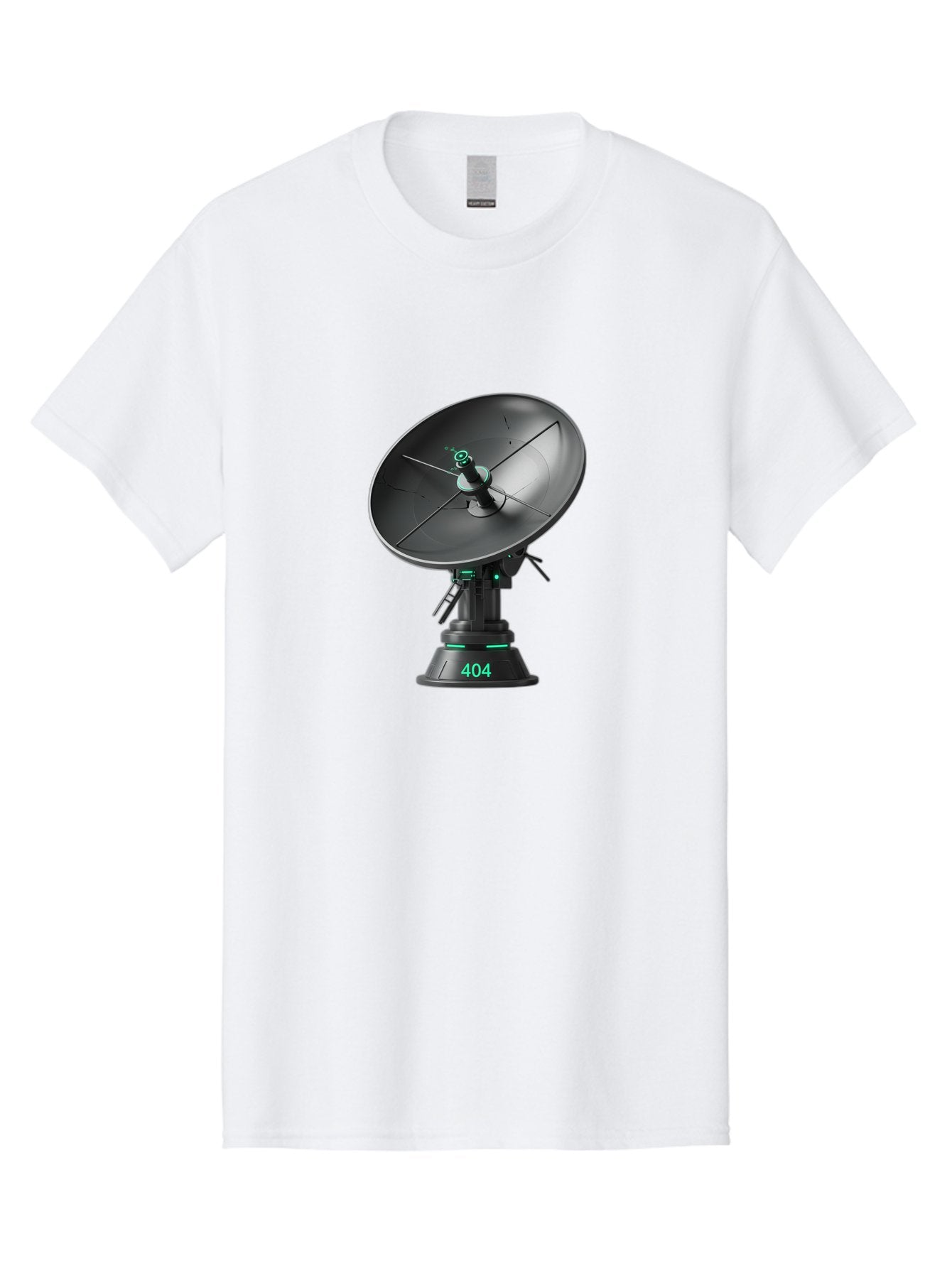 404-Satellite-Dish Men'S Graphic Tee, 100% Cotton, Comfortable Casual Summer Wear, Machine Washable, Satellite Dish, Futuristic Technology, Wireless Communication, 404 Error, Digital Connectivity, Cyberpunk Style, High-Tech Device, Baa108 5